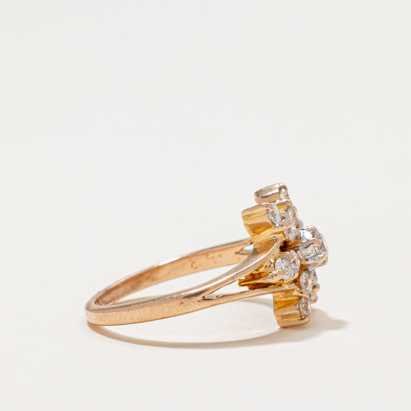 Diamond Petal Tapered Ring | 0.43ctw | SZ 4.75