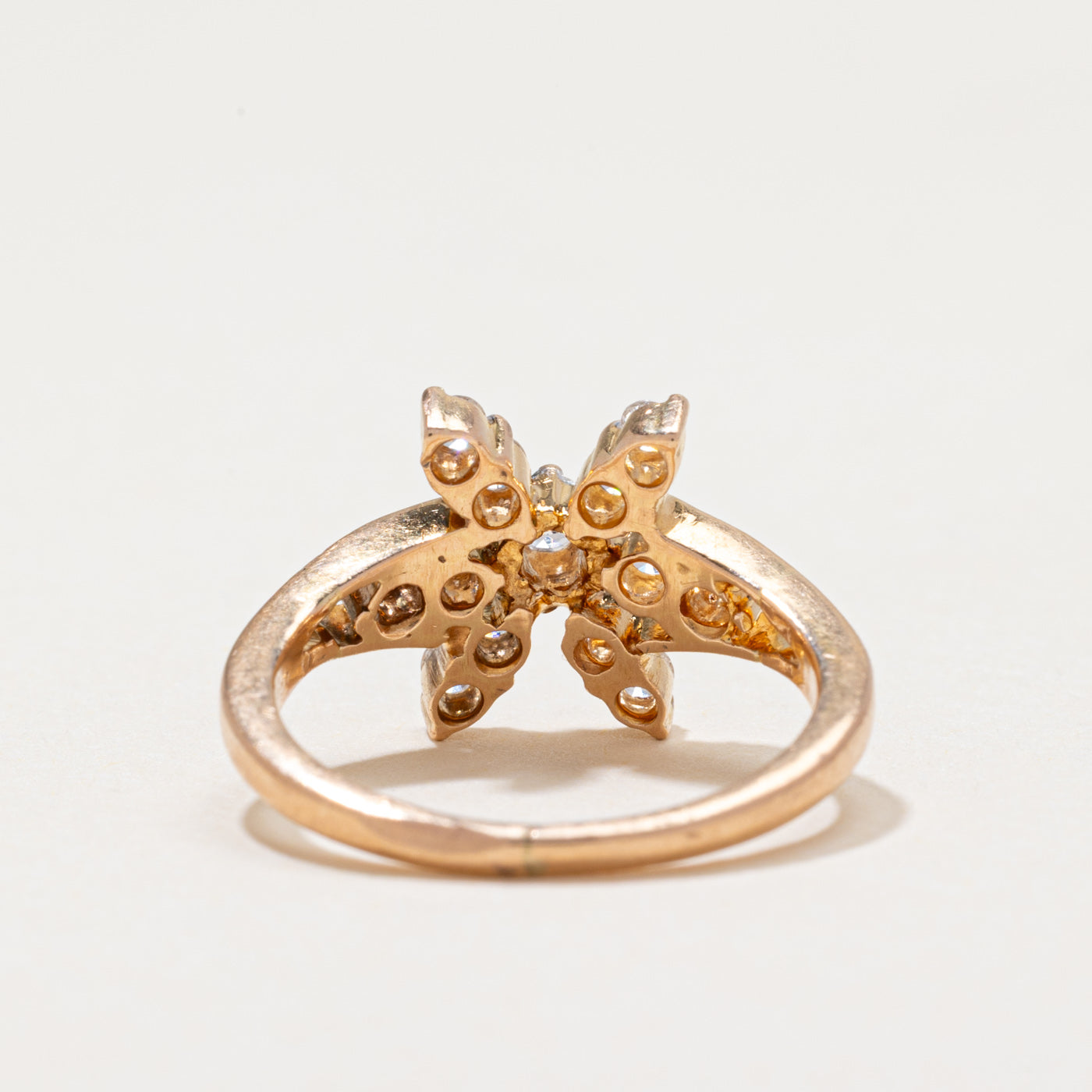 Diamond Petal Tapered Ring | 0.43ctw | SZ 4.75