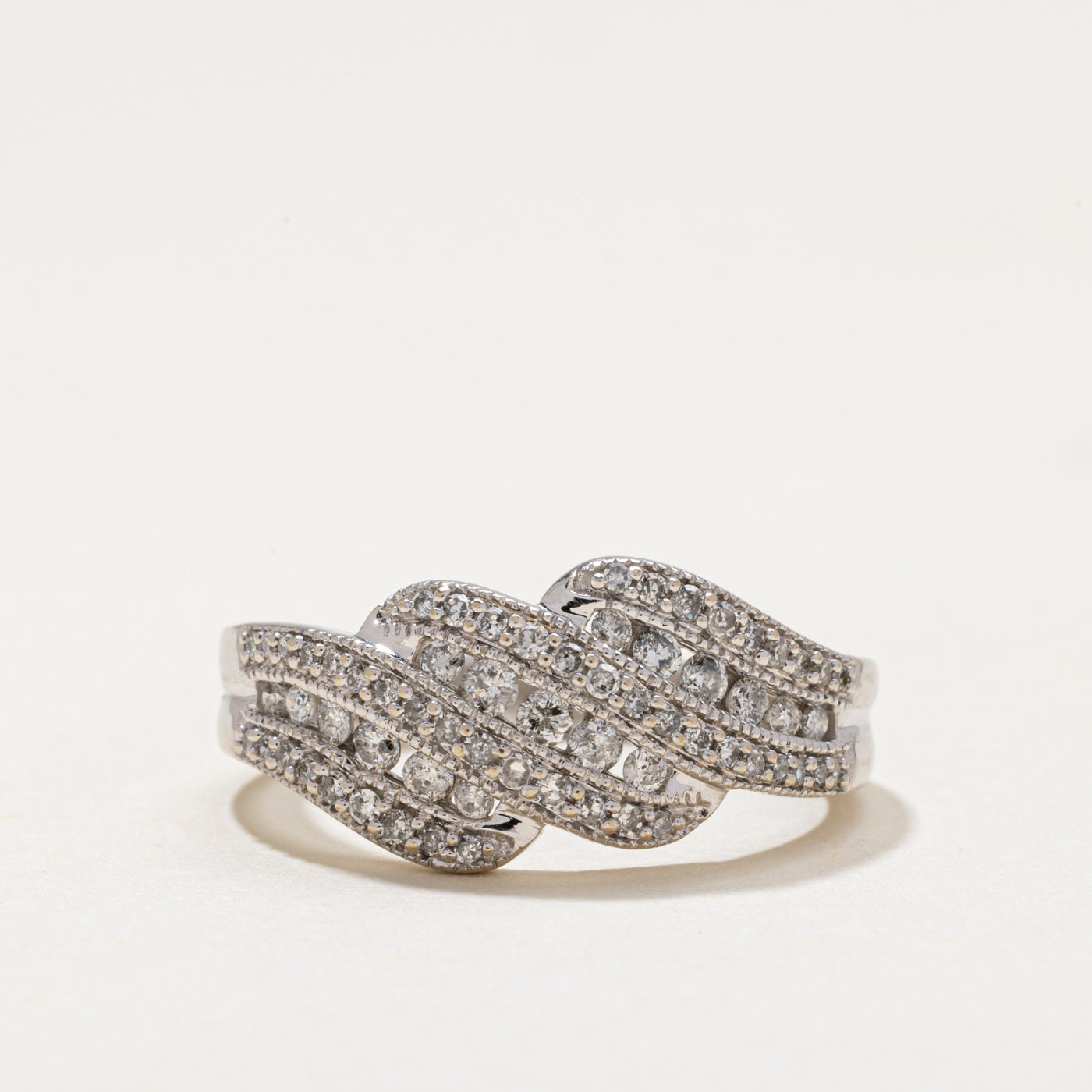 Diamond Waterfall Milgrained Ring | 0.50ctw | SZ 7.5