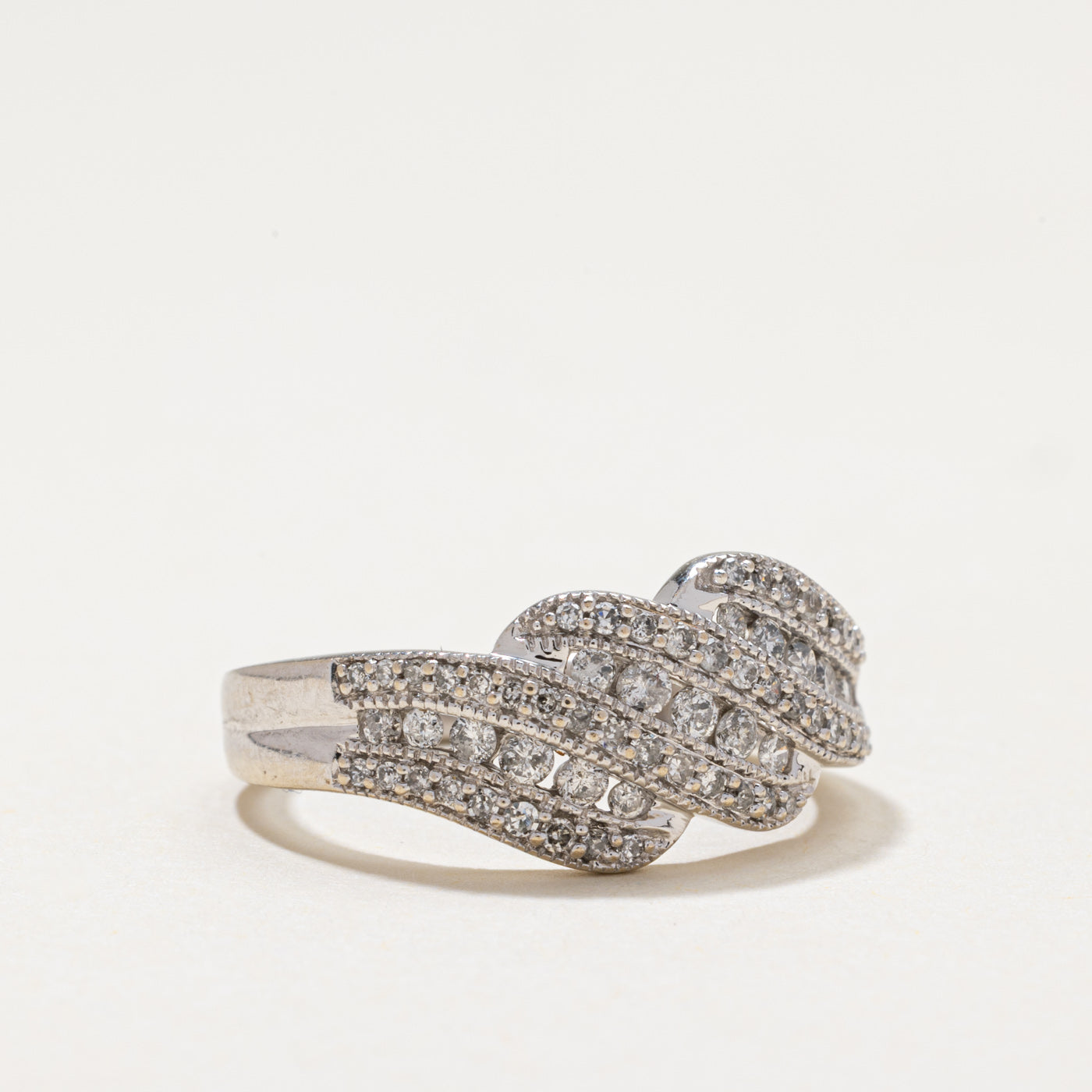 Diamond Waterfall Milgrained Ring | 0.50ctw | SZ 7.5