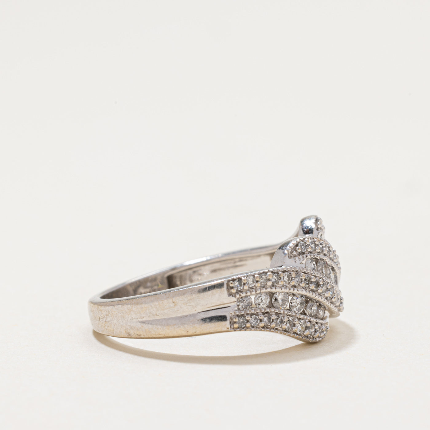 Diamond Waterfall Milgrained Ring | 0.50ctw | SZ 7.5