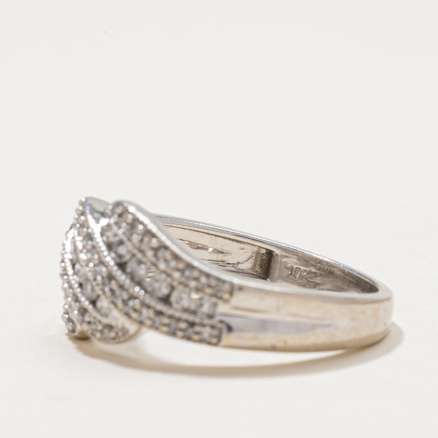 Diamond Waterfall Milgrained Ring | 0.50ctw | SZ 7.5