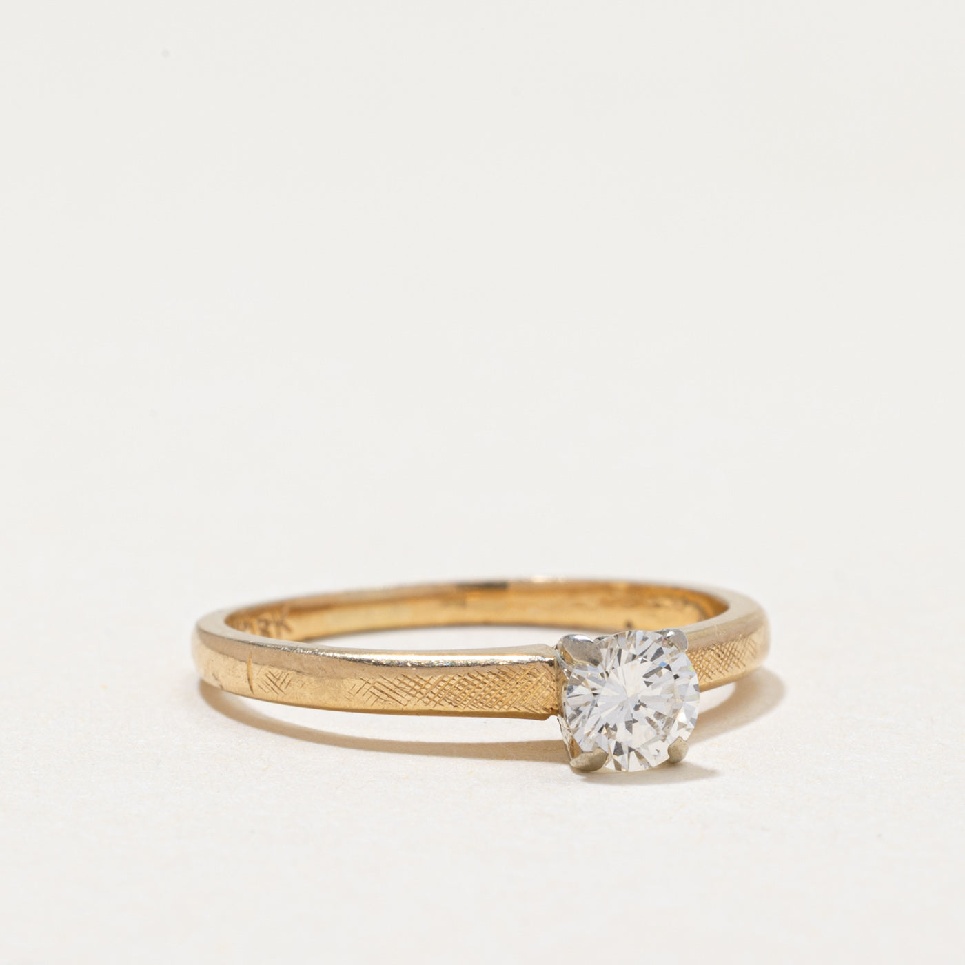 'Birks' Solitaire Diamond Textured Ring | 0.30ct | SZ 4.75