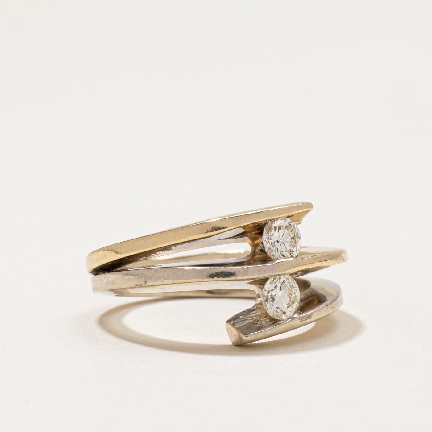 Two Stone Diamond Bypass Ring | 0.40ctw | SZ 5.5