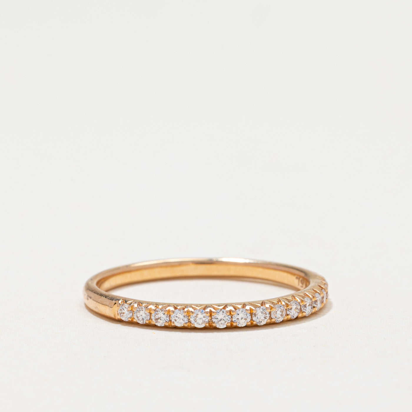 Alliance semi-éternité en or 18 carats sertie de diamants | 0,16 ct | 1,80 mm | Taille 6