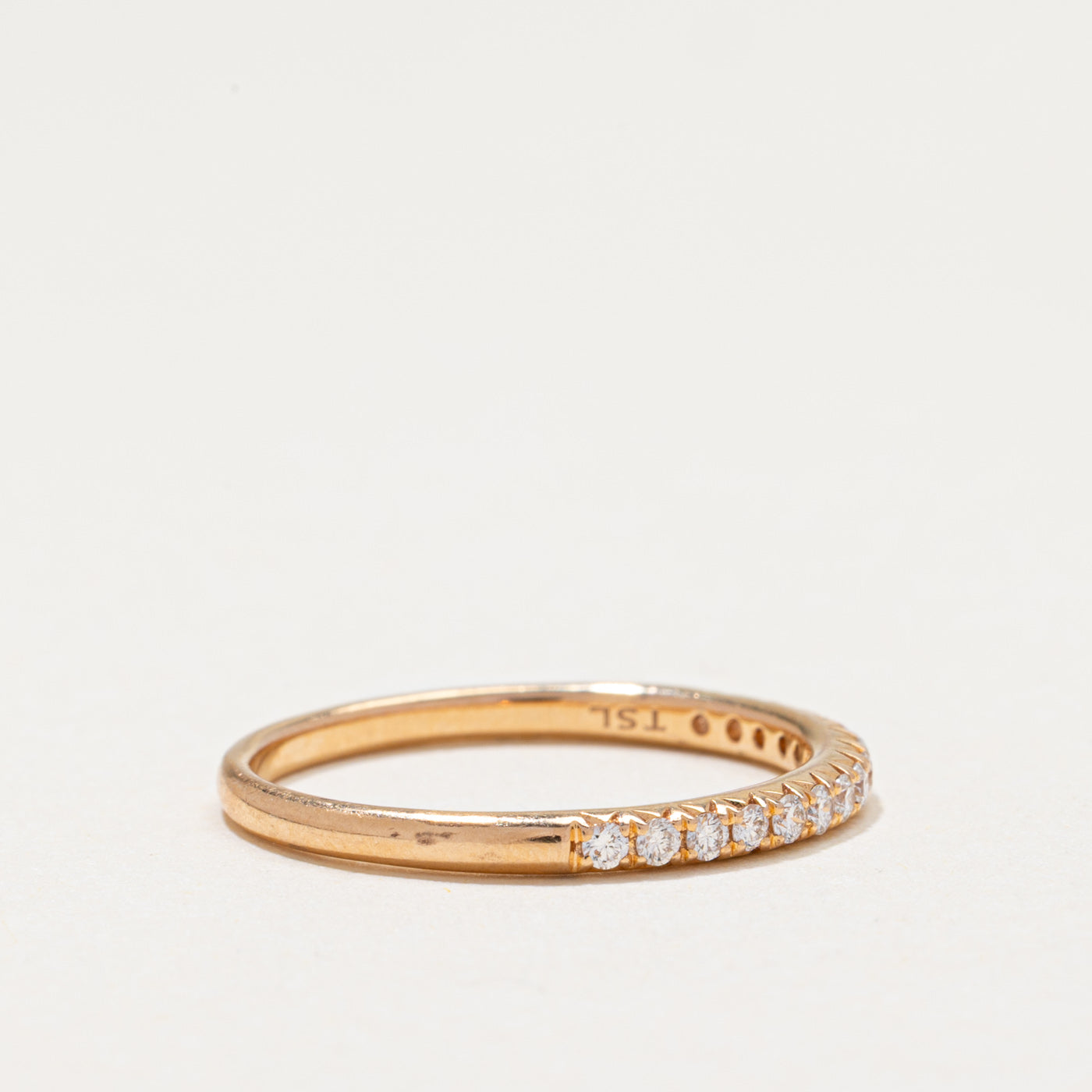 Alliance semi-éternité en or 18 carats sertie de diamants | 0,16 ct | 1,80 mm | Taille 6