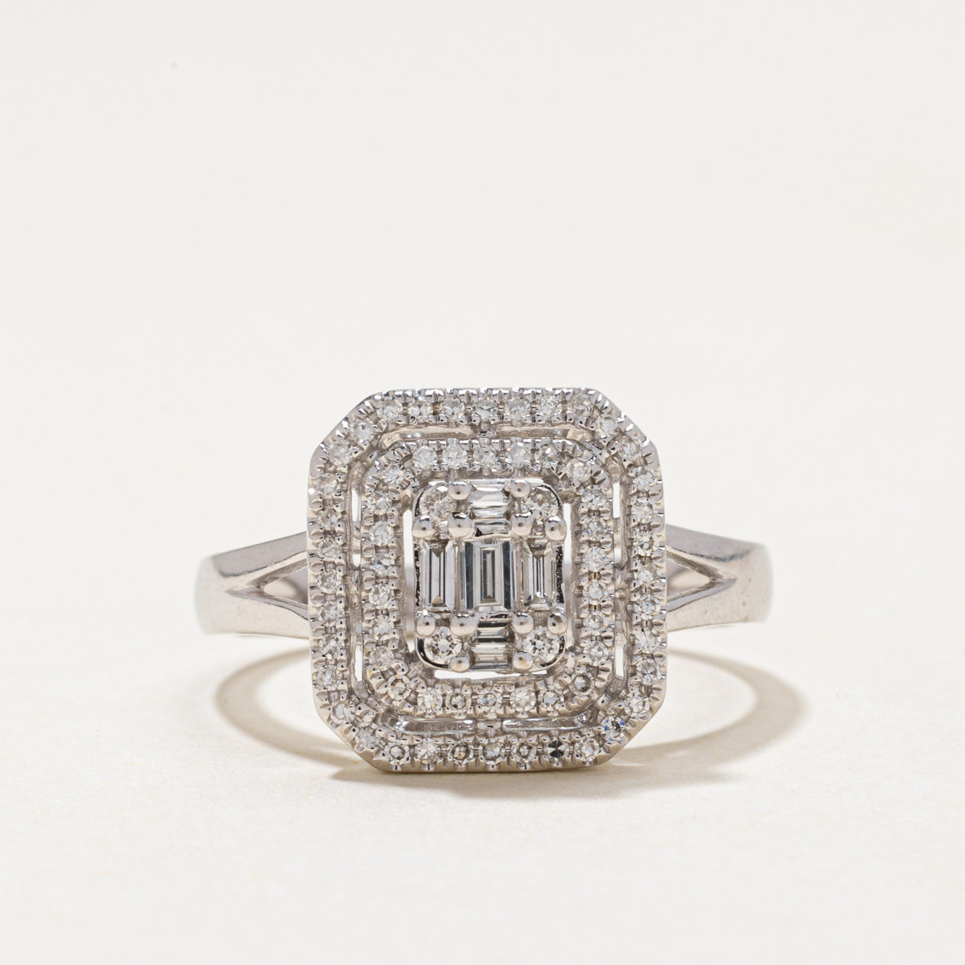 Illusion Set Diamond Double Halo Ring | 0.32ctw | SZ 6.5