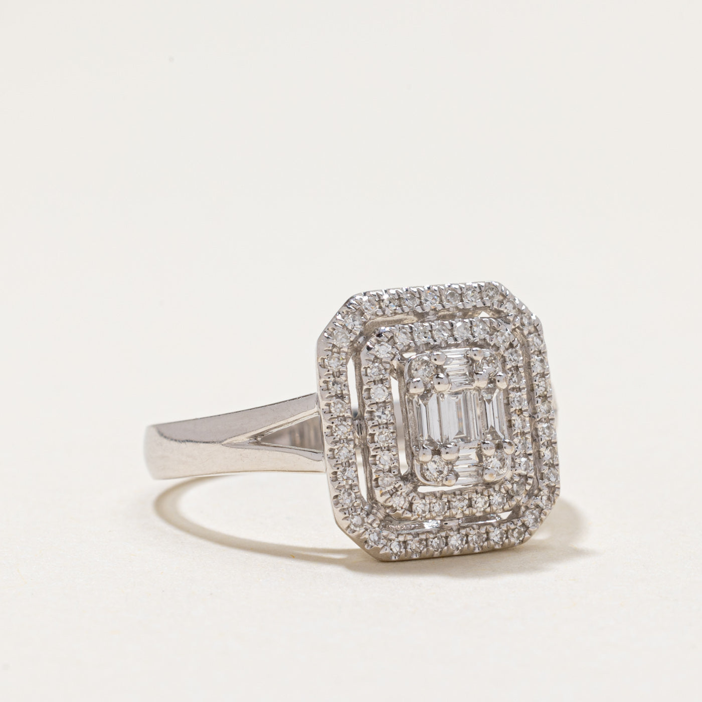 Illusion Set Diamond Double Halo Ring | 0.32ctw | SZ 6.5