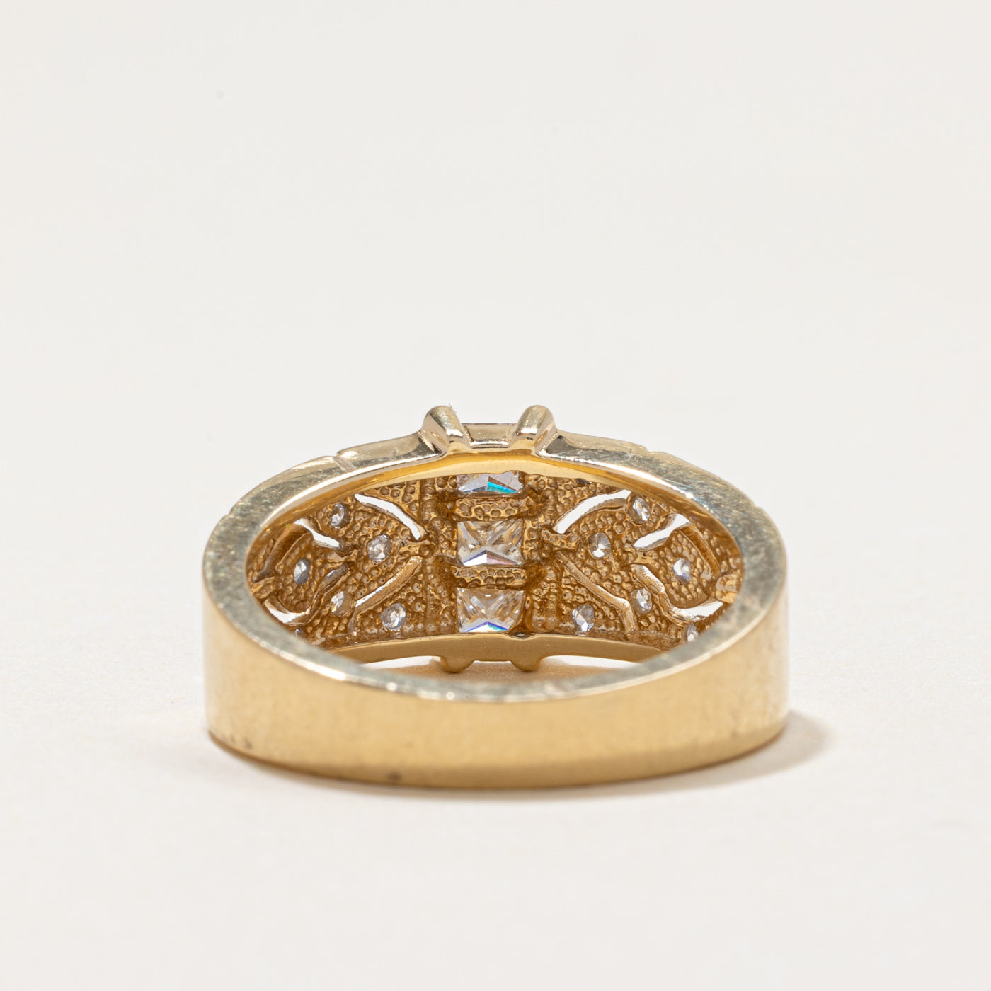 Diamond Column Milgrain Design Ring | 0.34ctw | SZ 6.25