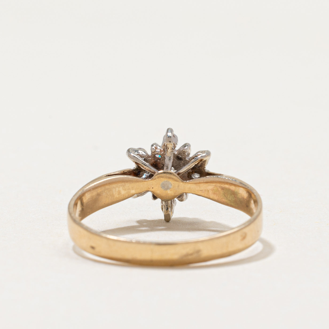 Diamond Cluster Reverse Tapered Ring | 0.13ctw | SZ 3.5