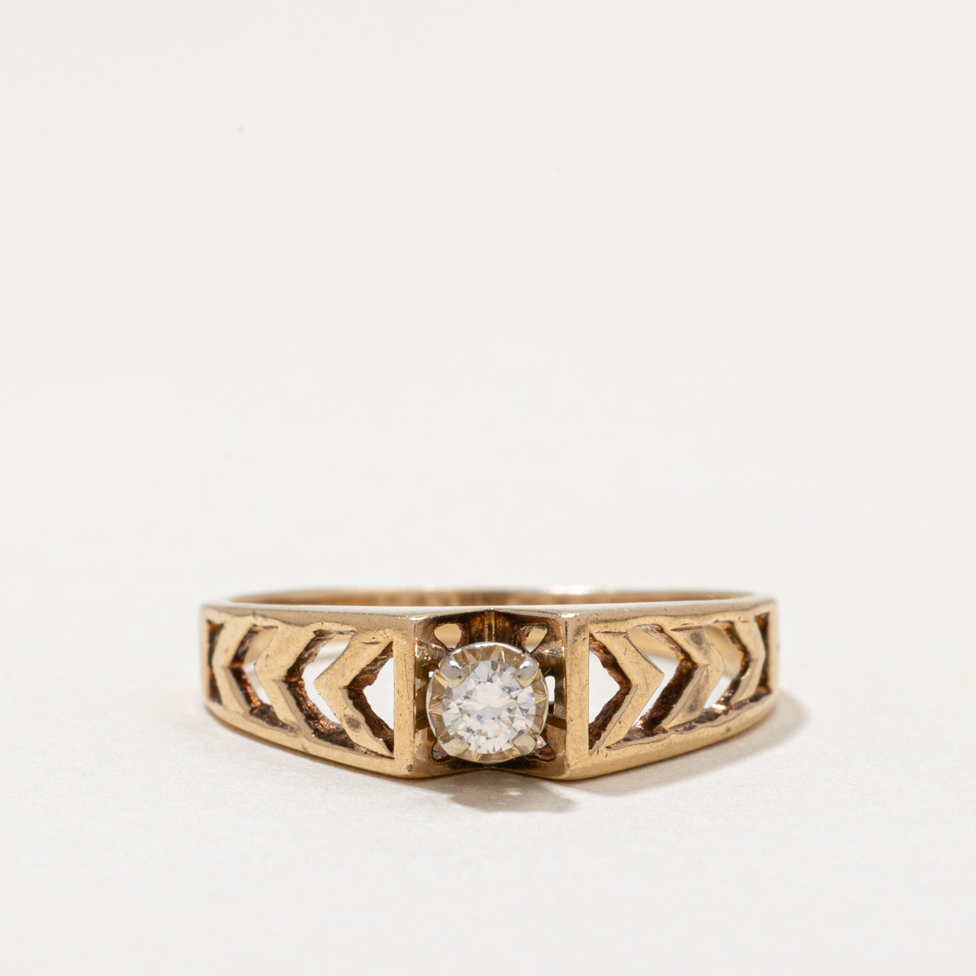 Illusion Set Diamond Openwork Geometric Ring | 0.12ct | SZ 9
