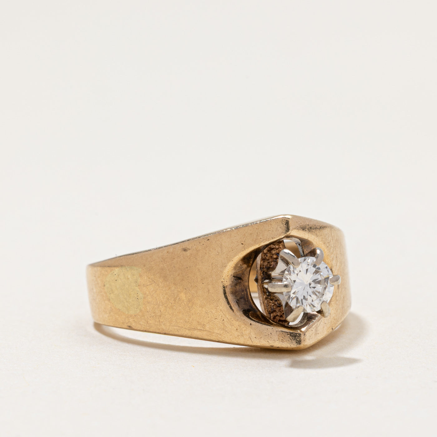 High Set Solitaire Diamond Tapered Ring | 0.27ct | SZ 8