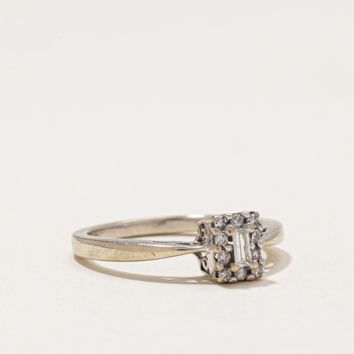 Diamond Halo Reverse Tapered Ring | 0.14ctw | SZ 6