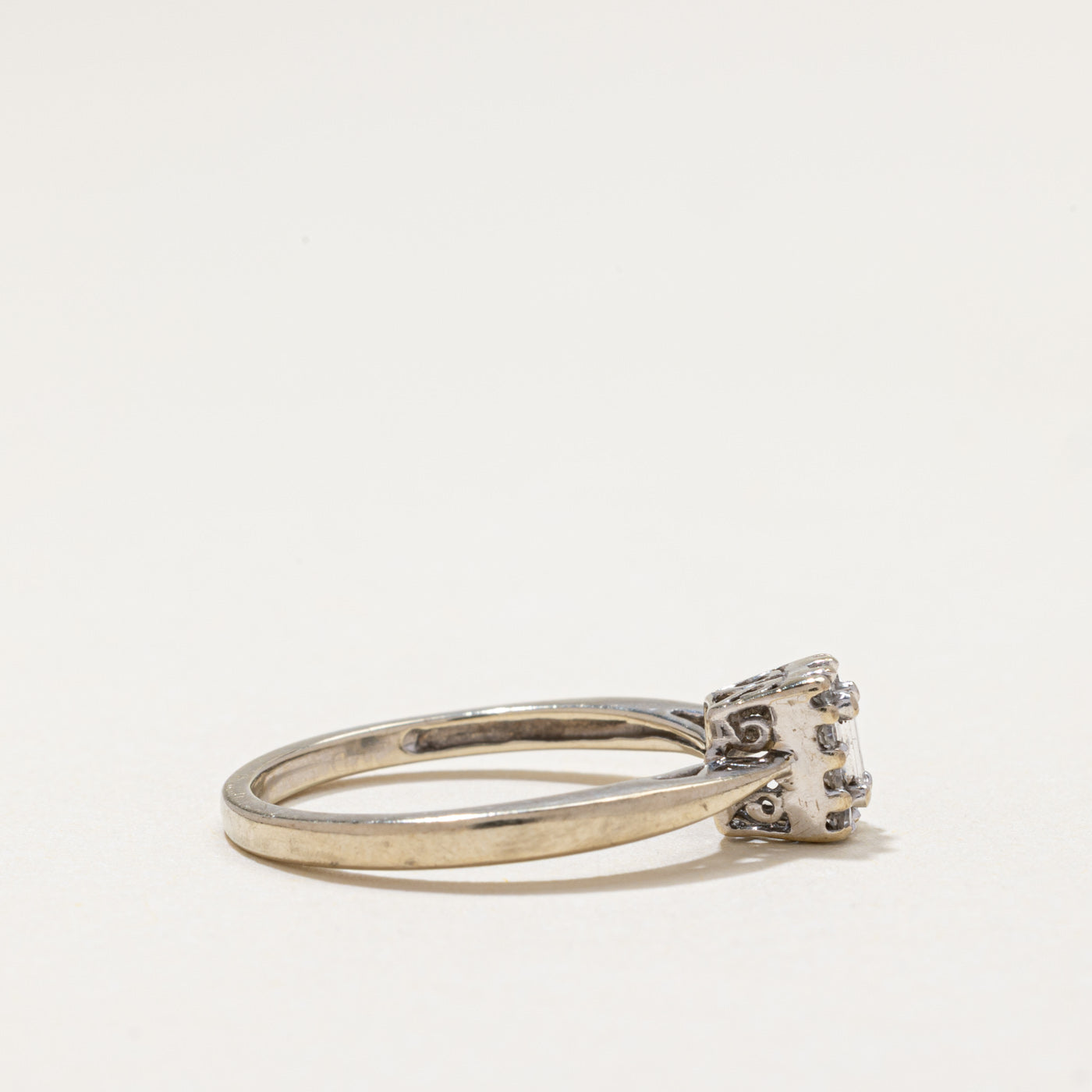 Diamond Halo Reverse Tapered Ring | 0.14ctw | SZ 6