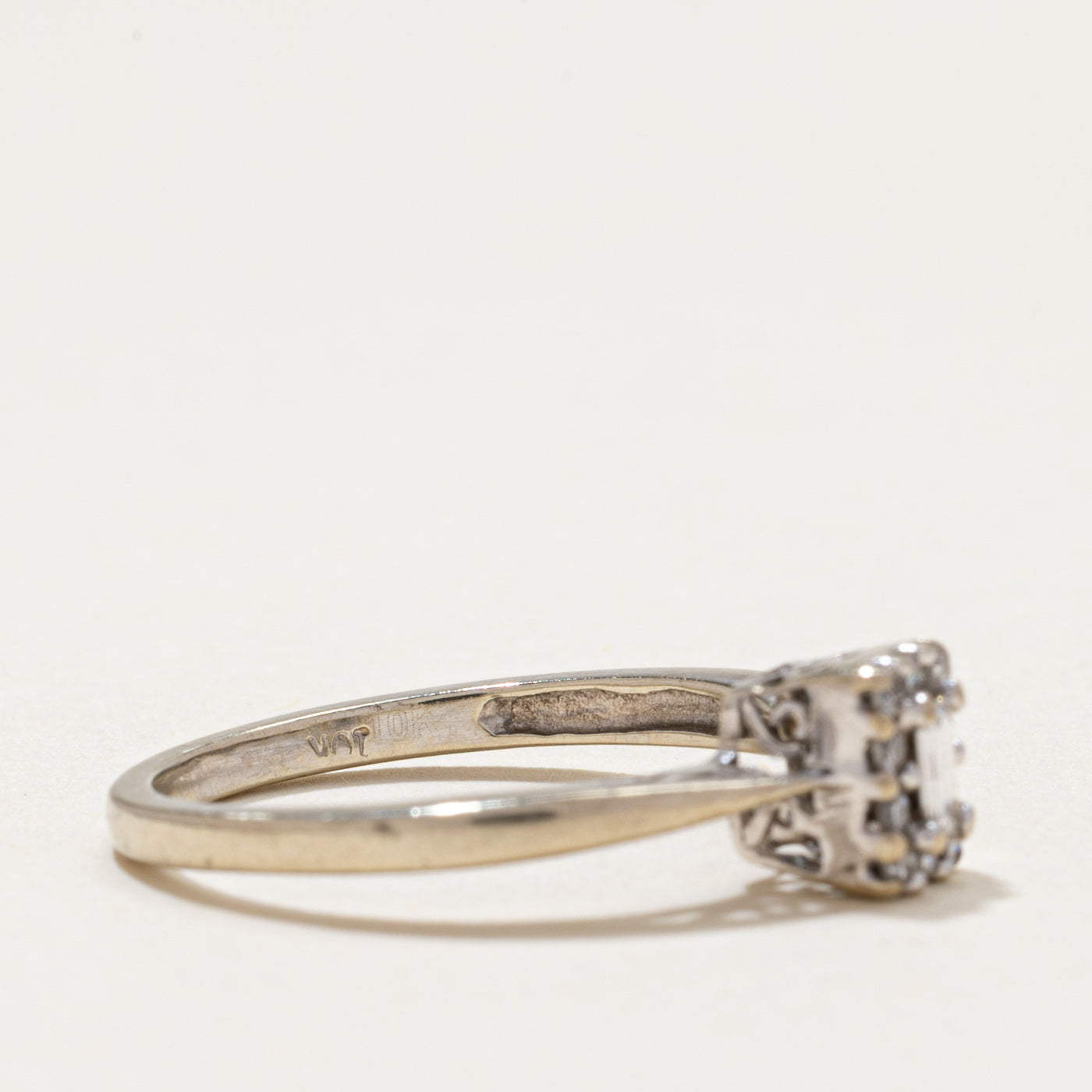 Diamond Halo Reverse Tapered Ring | 0.14ctw | SZ 6