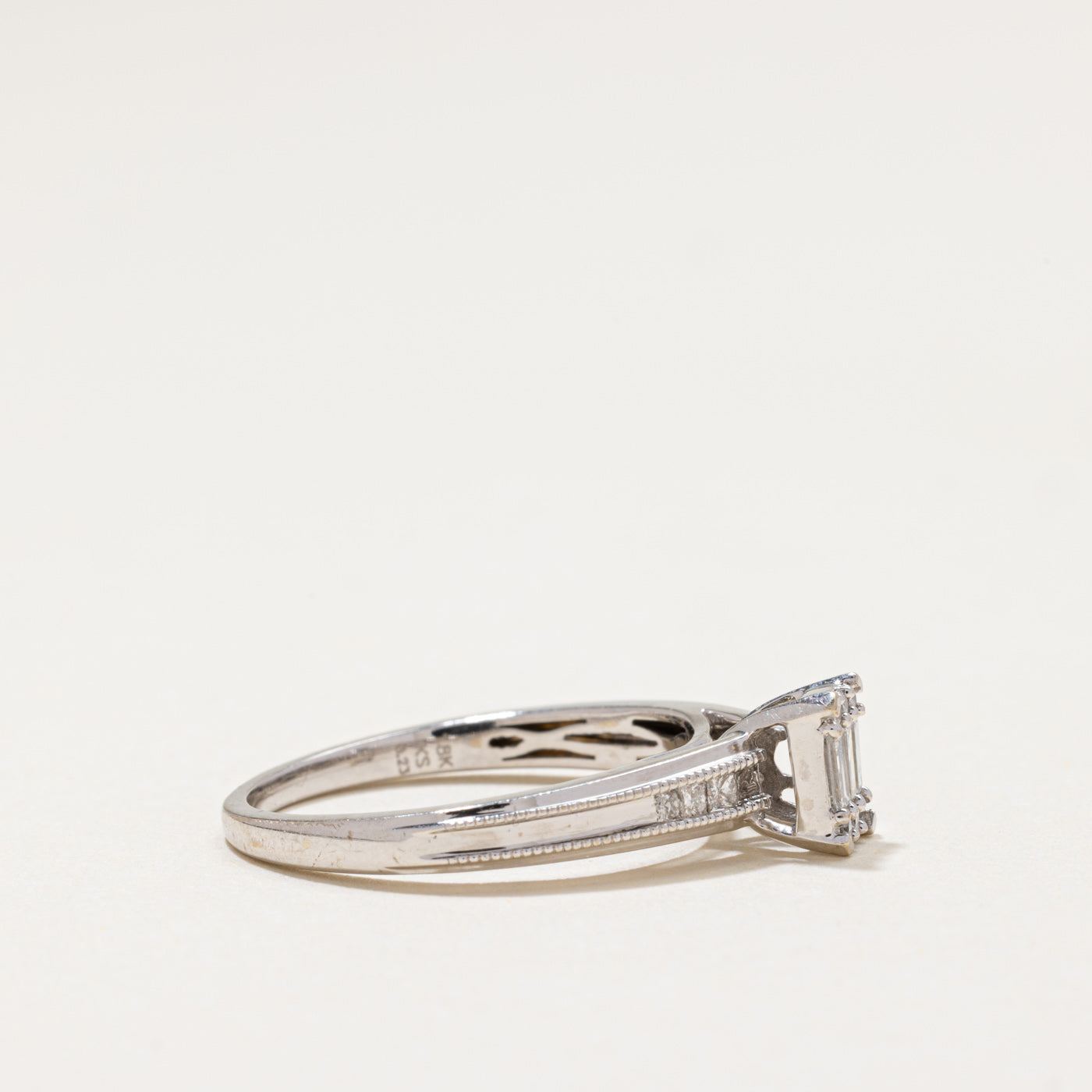 18k Illusion Set Diamond Milgrained Ring | 0.23ctw | SZ 6.75