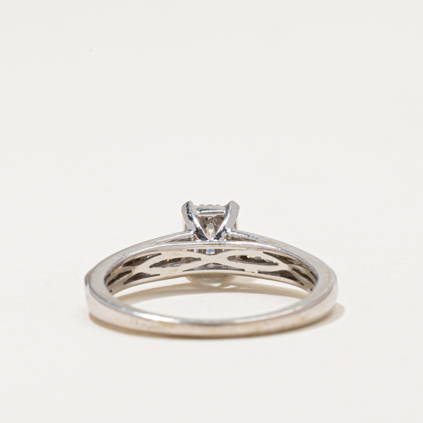 18k Illusion Set Diamond Milgrained Ring | 0.23ctw | SZ 6.75