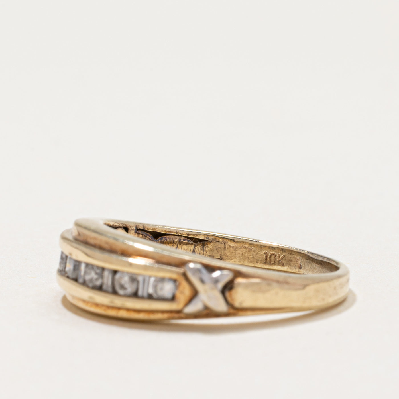 Channel Set Diamond & Hidden 'Mom' Ring | 0.17ctw | SZ 5.25