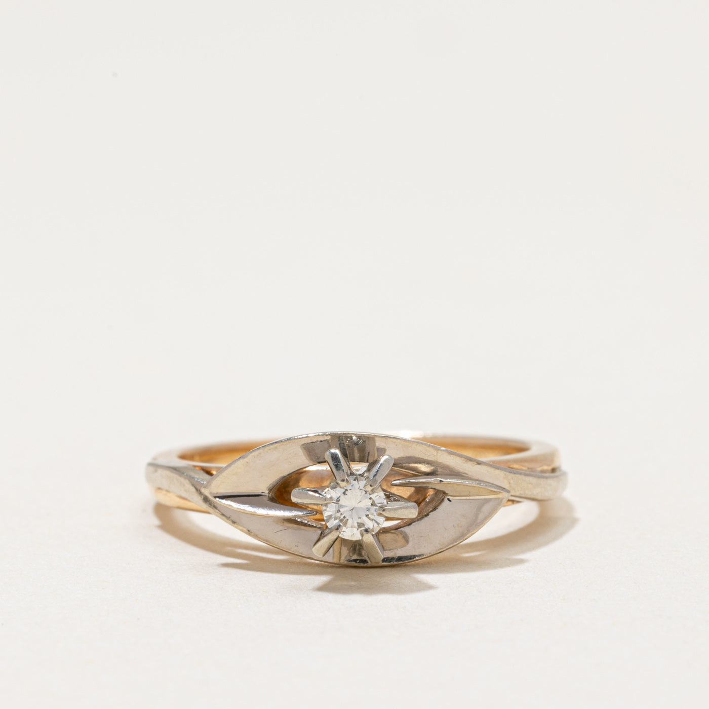 Bague bicolore sertie de diamants | 0,09 ct | Taille 6