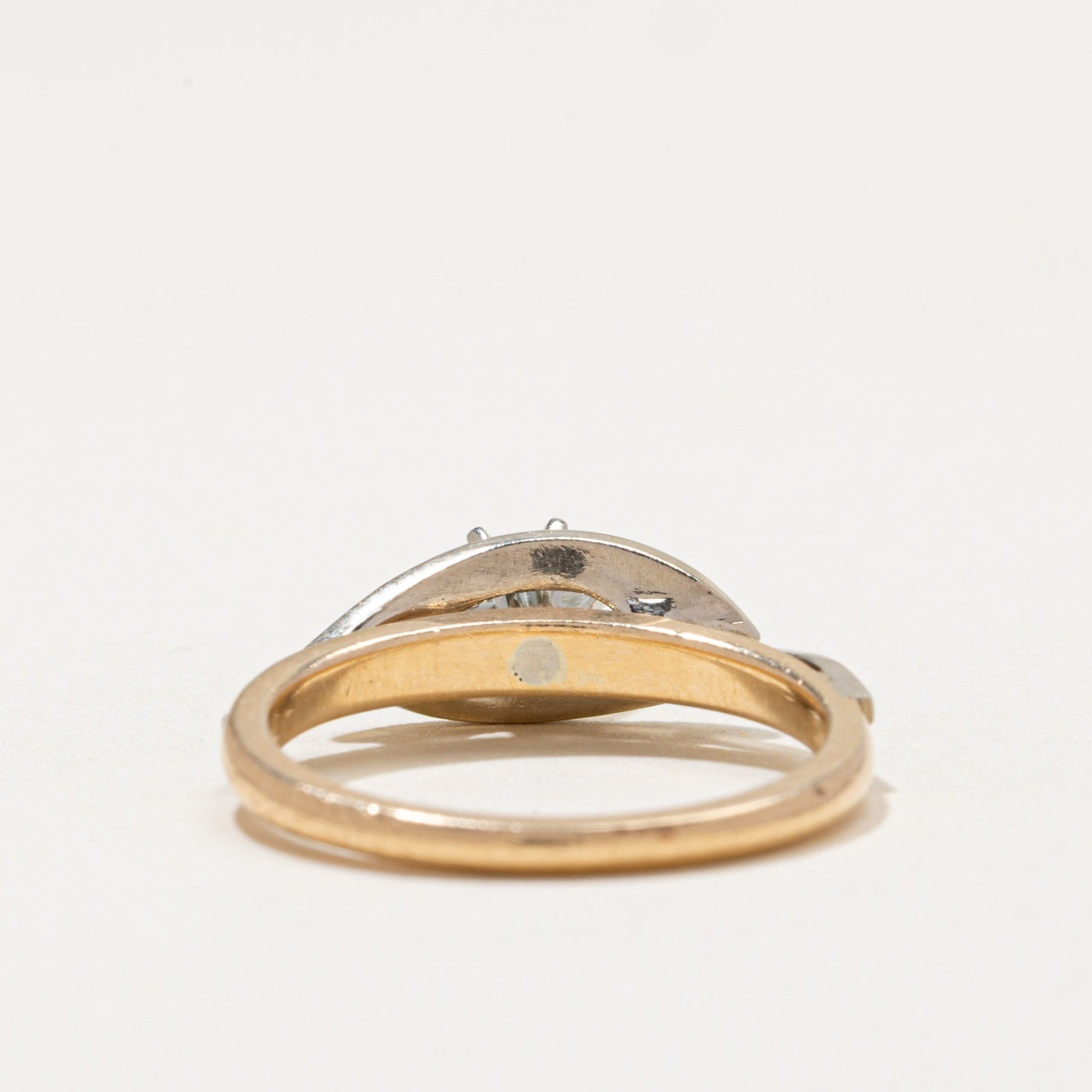 Bague bicolore sertie de diamants | 0,09 ct | Taille 6