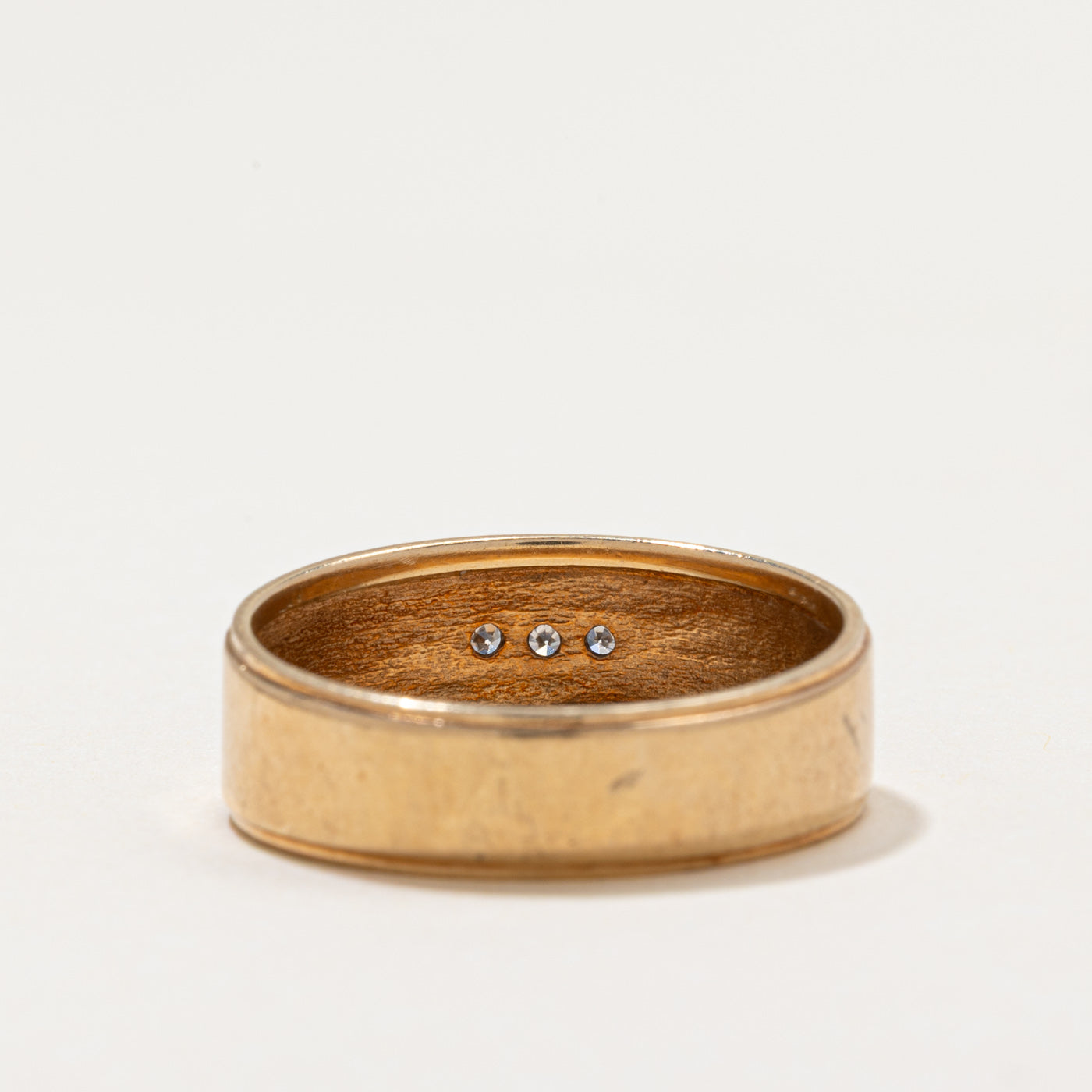 Three Stone Diamond Engraved Band | 0.06ctw | SZ 9.5