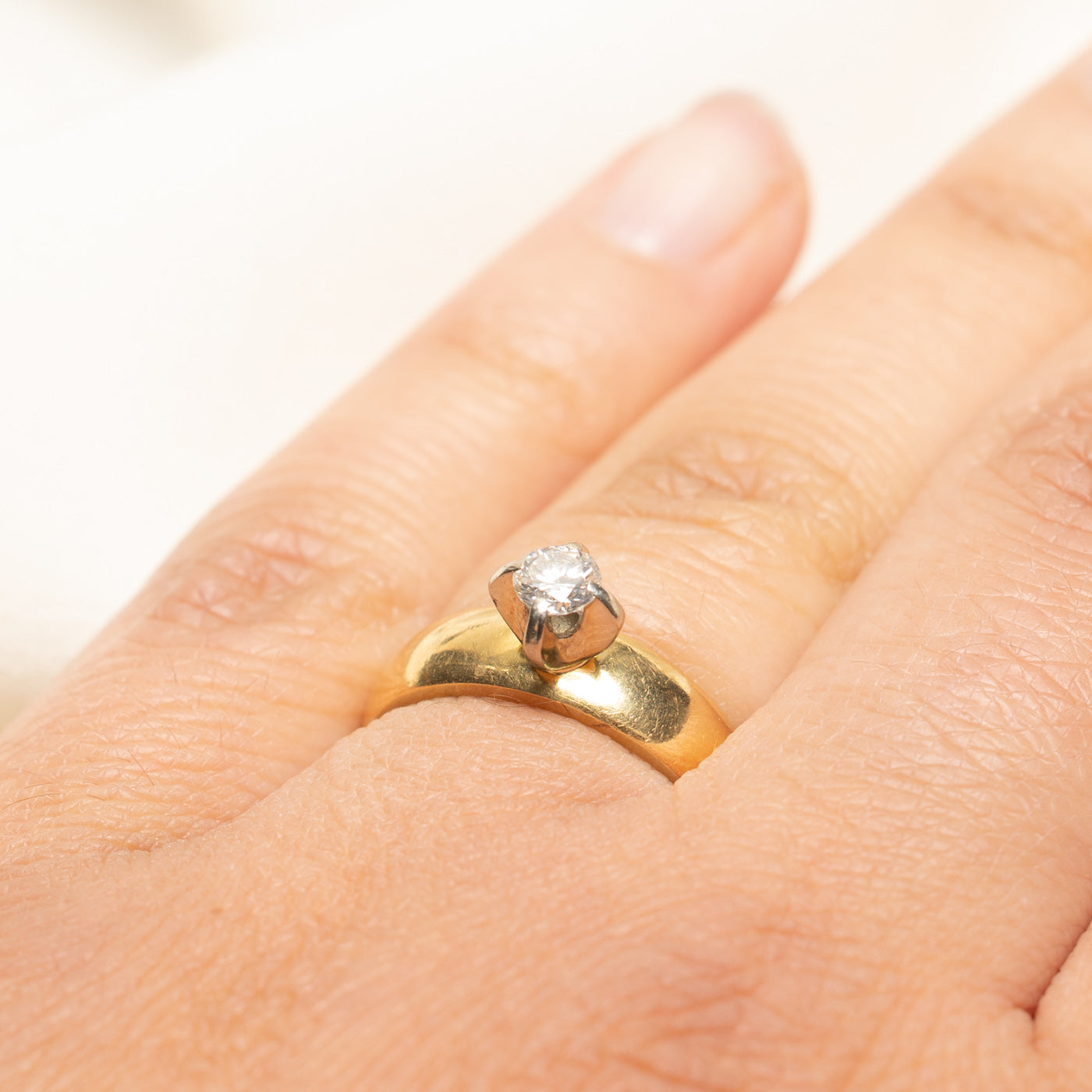 'Birks' 18k High Set Solitaire Diamond Ring | 0.25ct | SZ 6.25