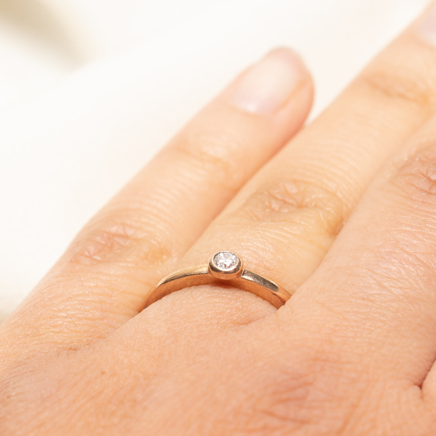 Bezel Set Solitaire Diamond Ring | 0.08ct | SZ 6.75