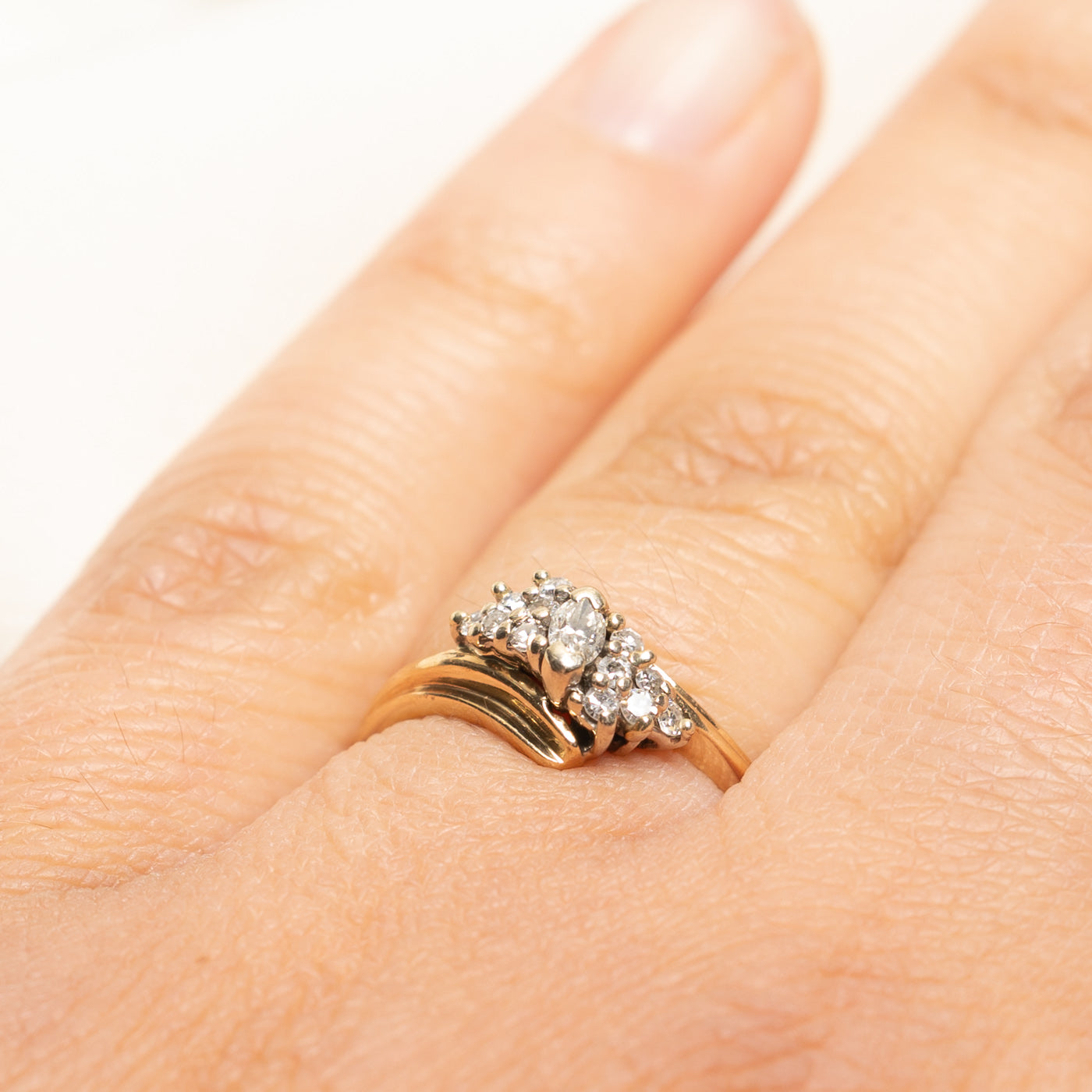 Diamond Cluster Bypass Ring | 0.22ctw | SZ 5.75