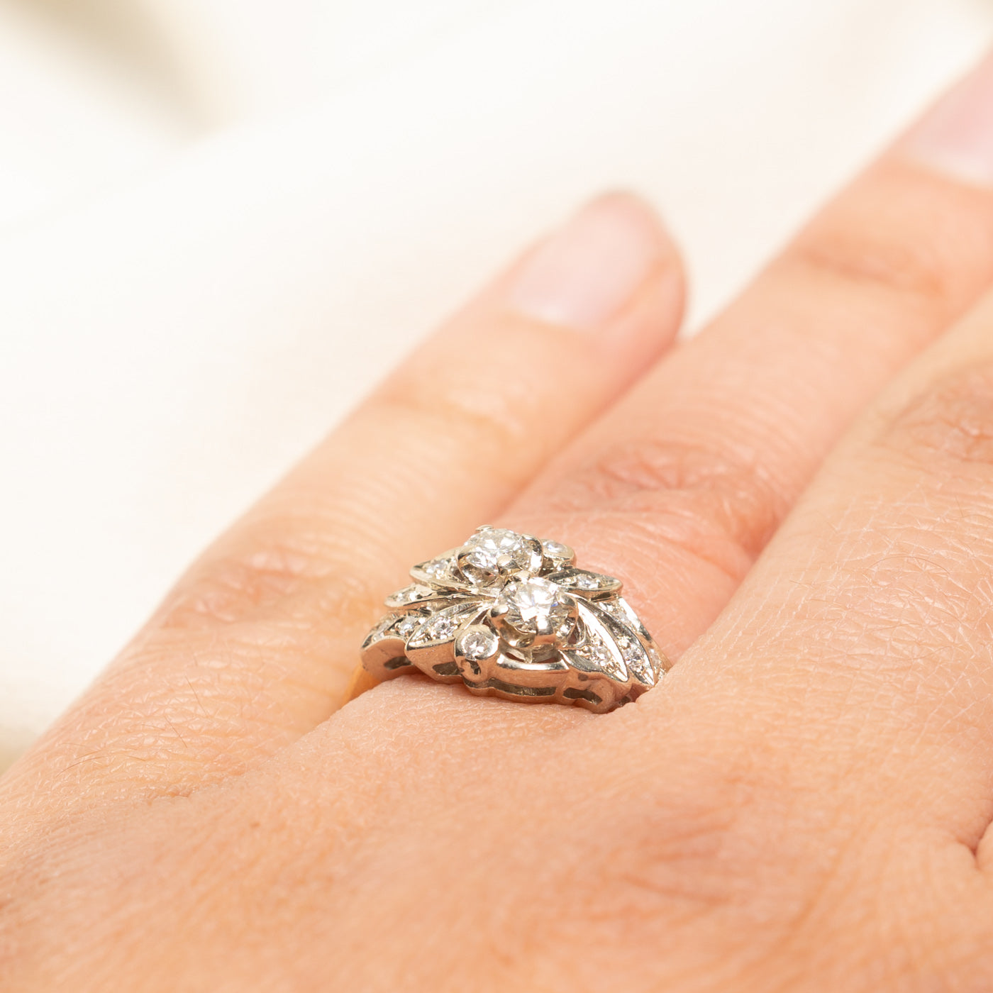 Diamond Cluster Leaf Design Ring | 0.50ctw | SZ 6.25