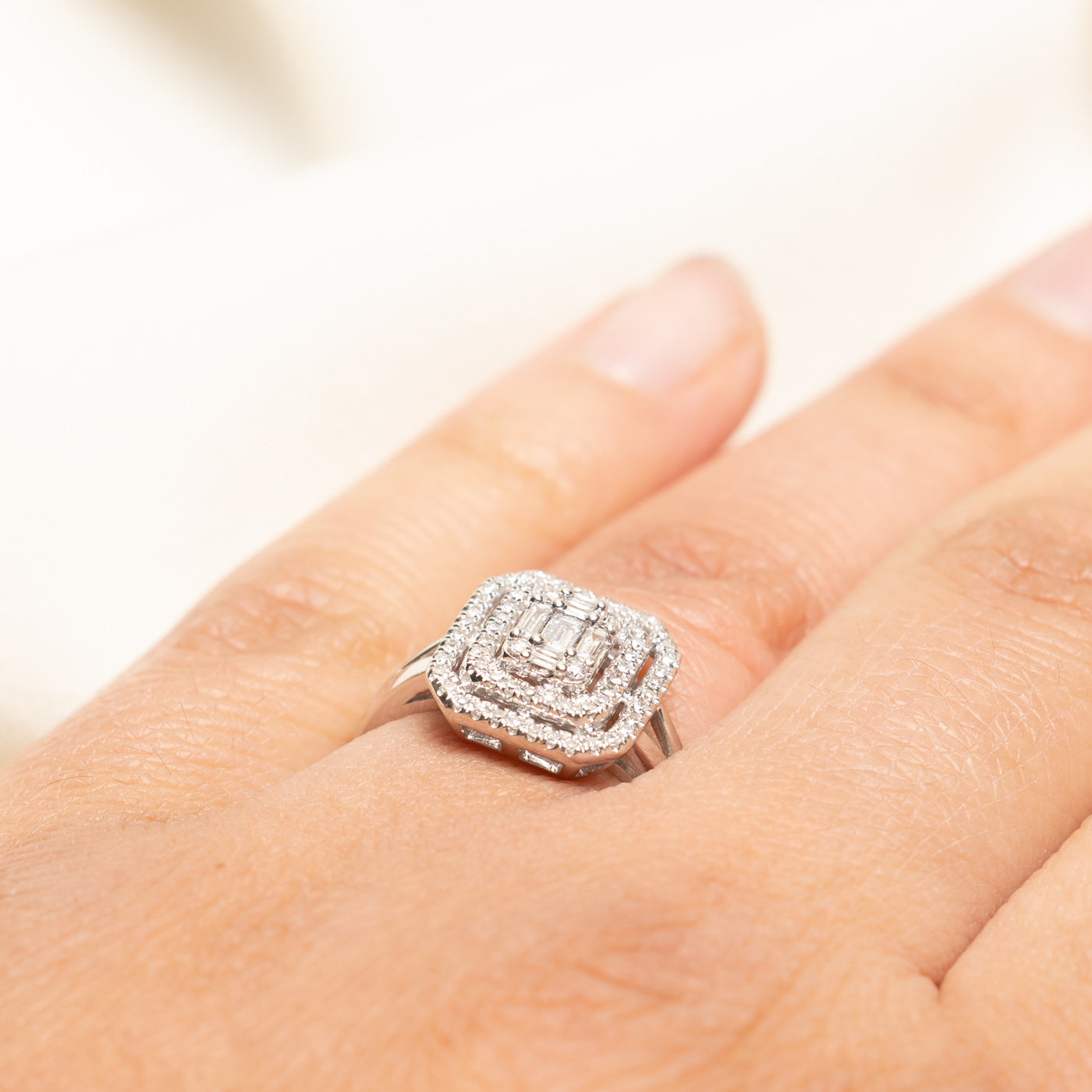 Illusion Set Diamond Double Halo Ring | 0.32ctw | SZ 6.5
