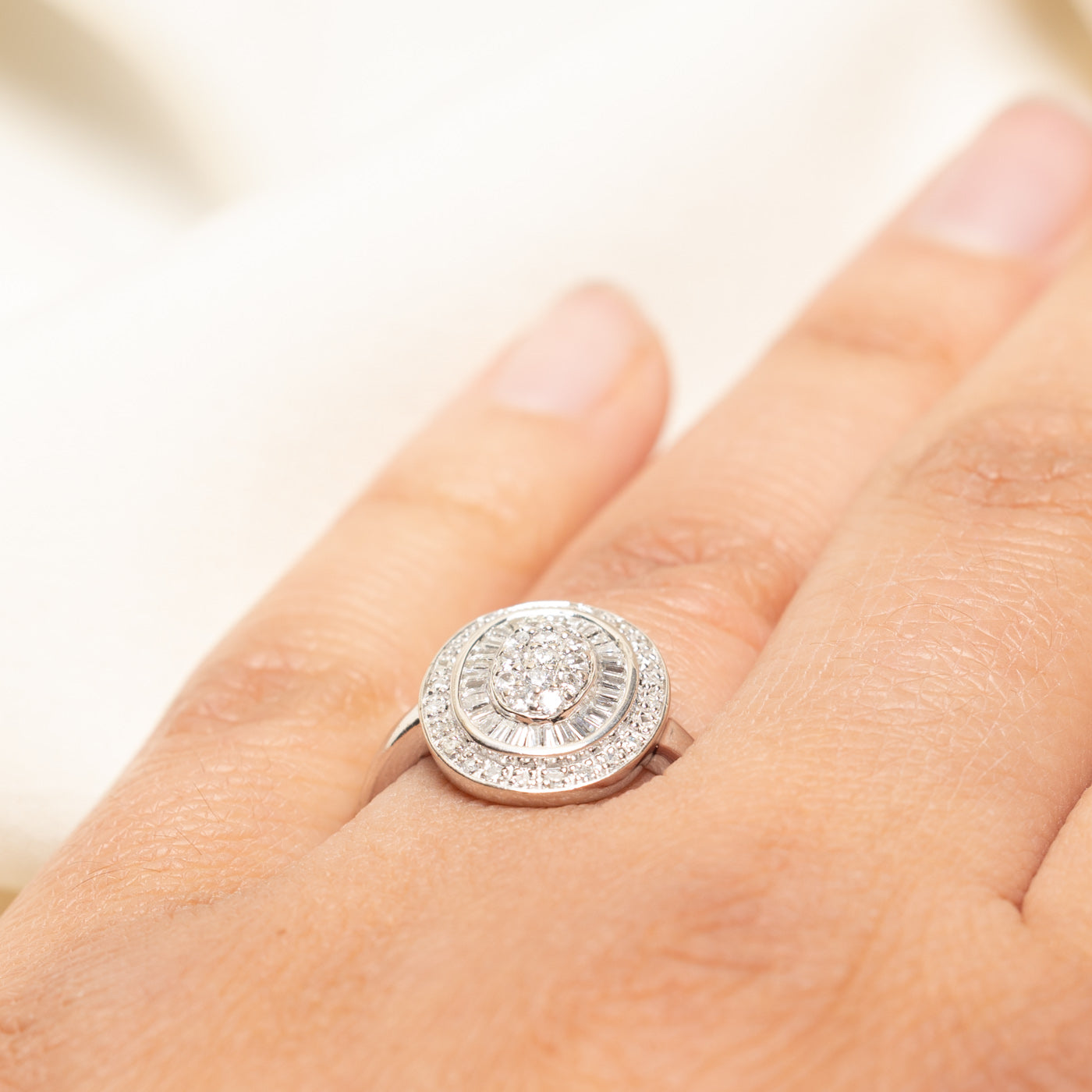 Diamond Halo Cluster Cocktail Ring | 0.42ctw | SZ 7