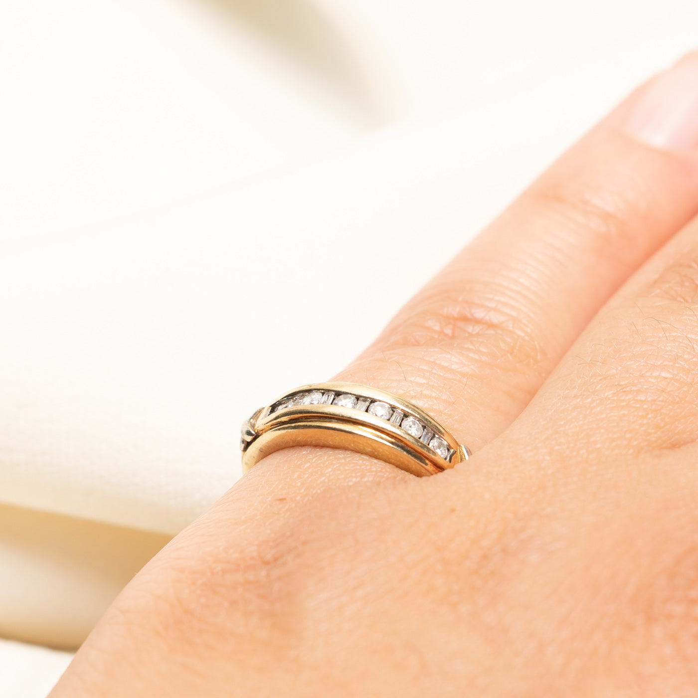 Channel Set Diamond & Hidden 'Mom' Ring | 0.17ctw | SZ 5.25