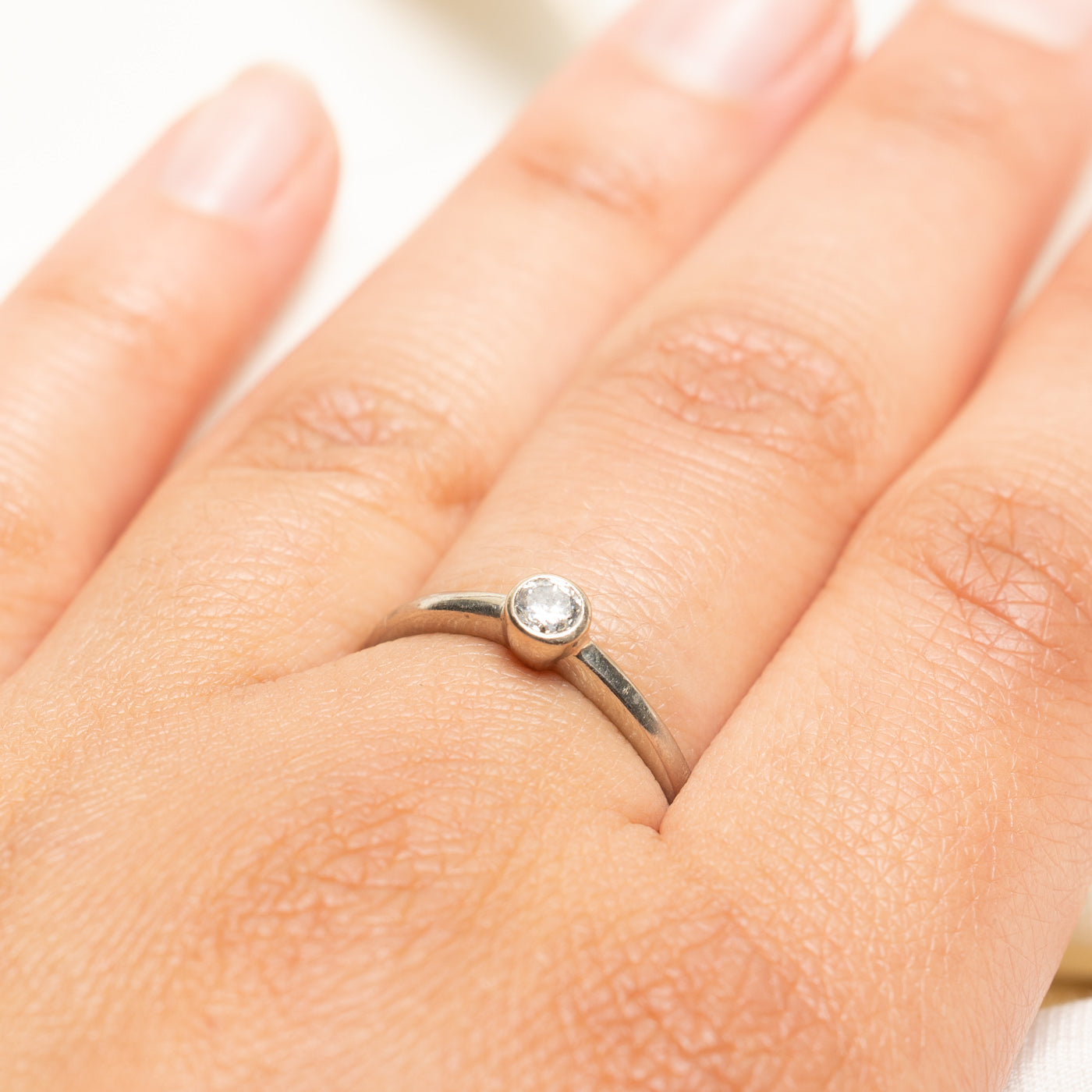 Bezel Set Solitaire Diamond Ring | 0.22ct | SZ 8.5