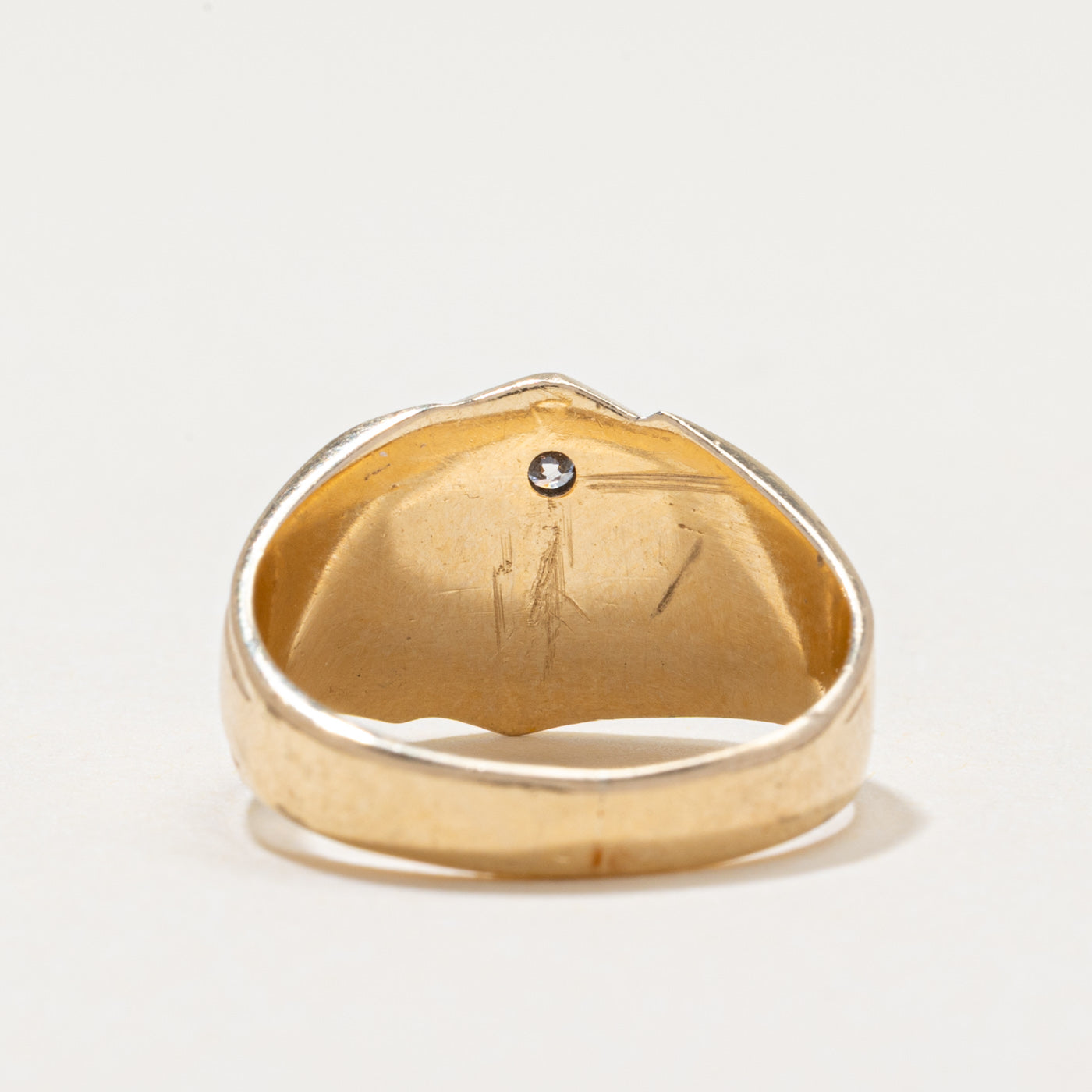 Star Set Diamond 'JA' Initial Signet Ring | 0.03ct | SZ 3.25