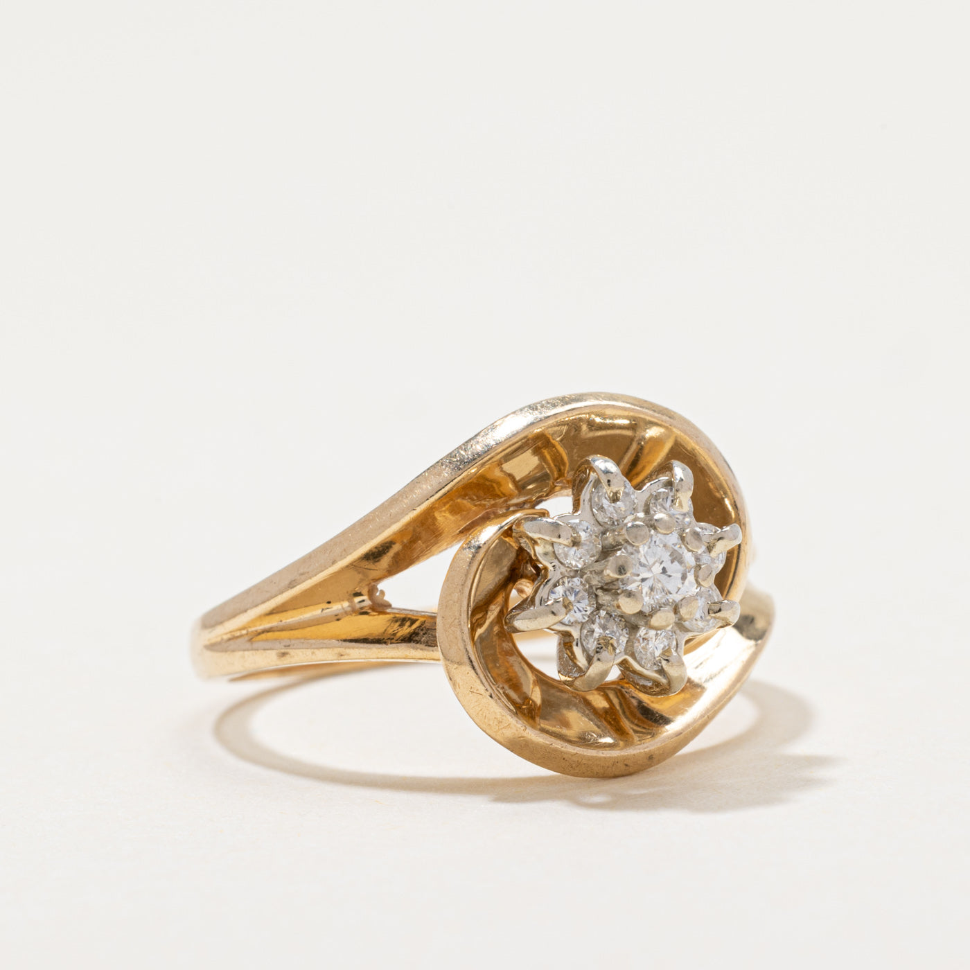 Diamond Cluster Bypass Ring | 0.20ctw | SZ 6.75