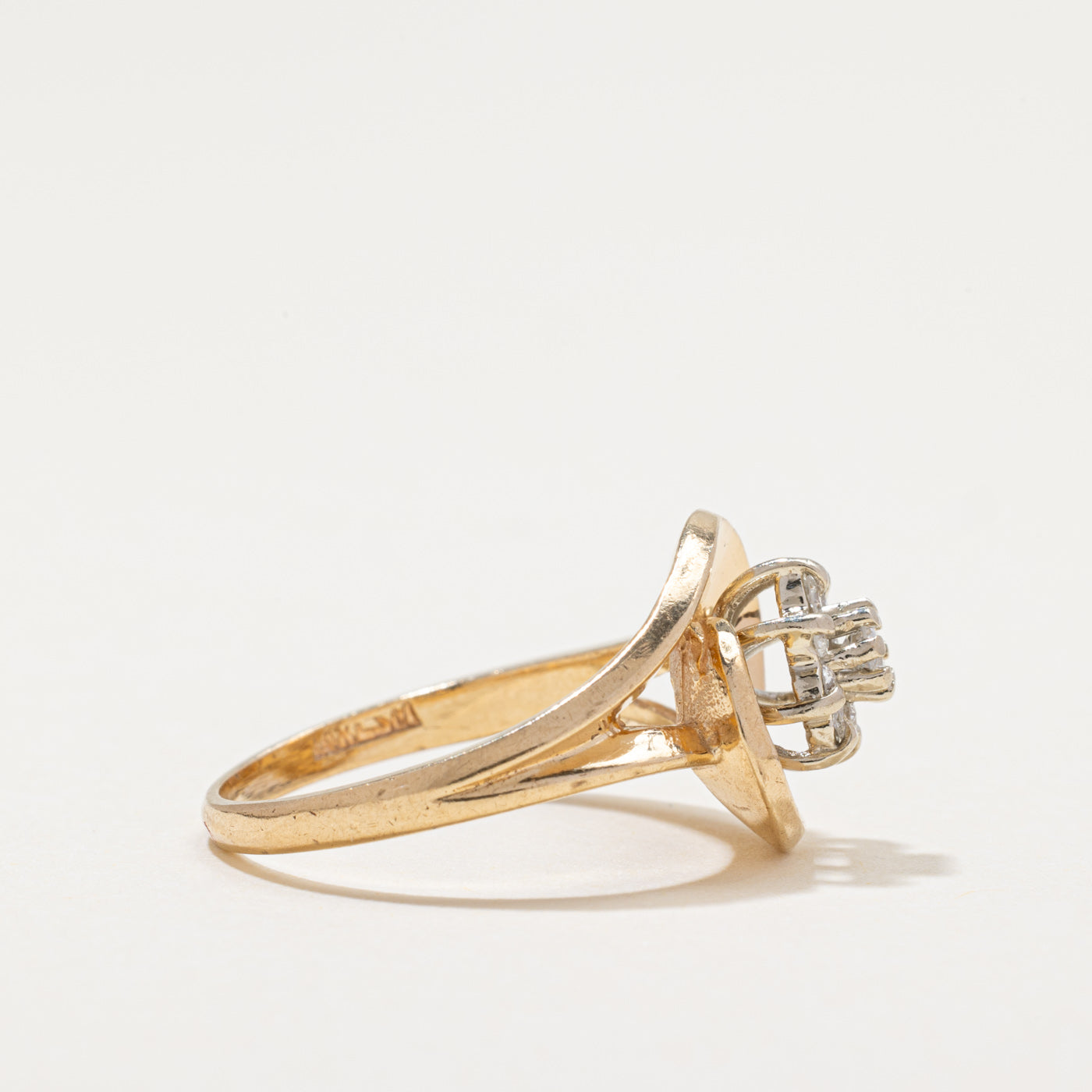 Diamond Cluster Bypass Ring | 0.20ctw | SZ 6.75