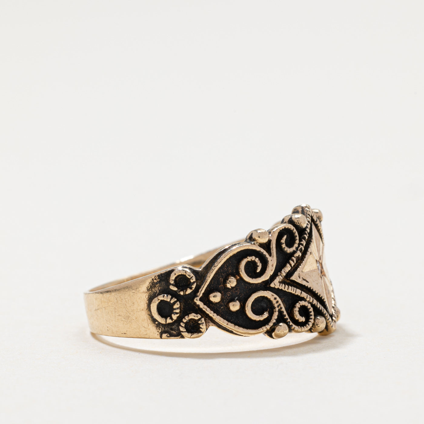 Diamond Ornate Scrollwork Ring | 0.01ct | SZ 8.25