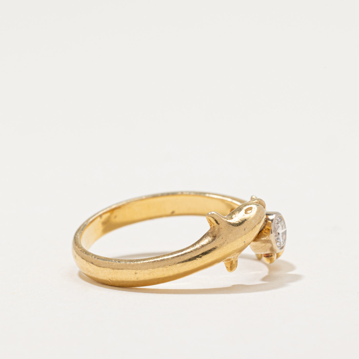 Diamond Dolphin Bypass Ring | 0.20ct | SZ 7.75
