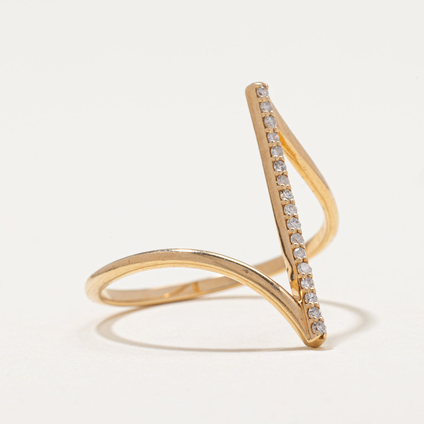 Diamond Column Bypass Ring | 0.09ctw | SZ 7.5