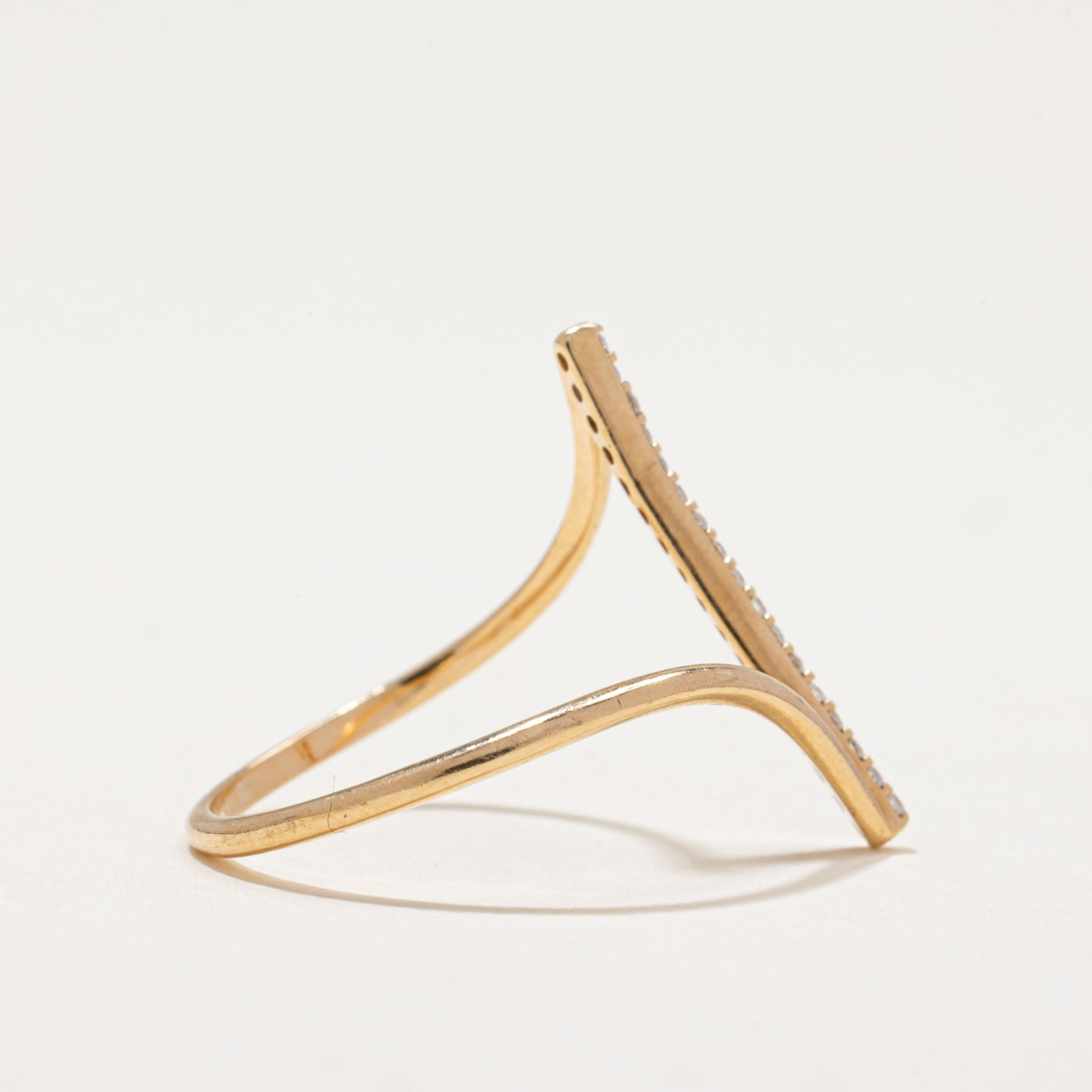 Diamond Column Bypass Ring | 0.09ctw | SZ 7.5