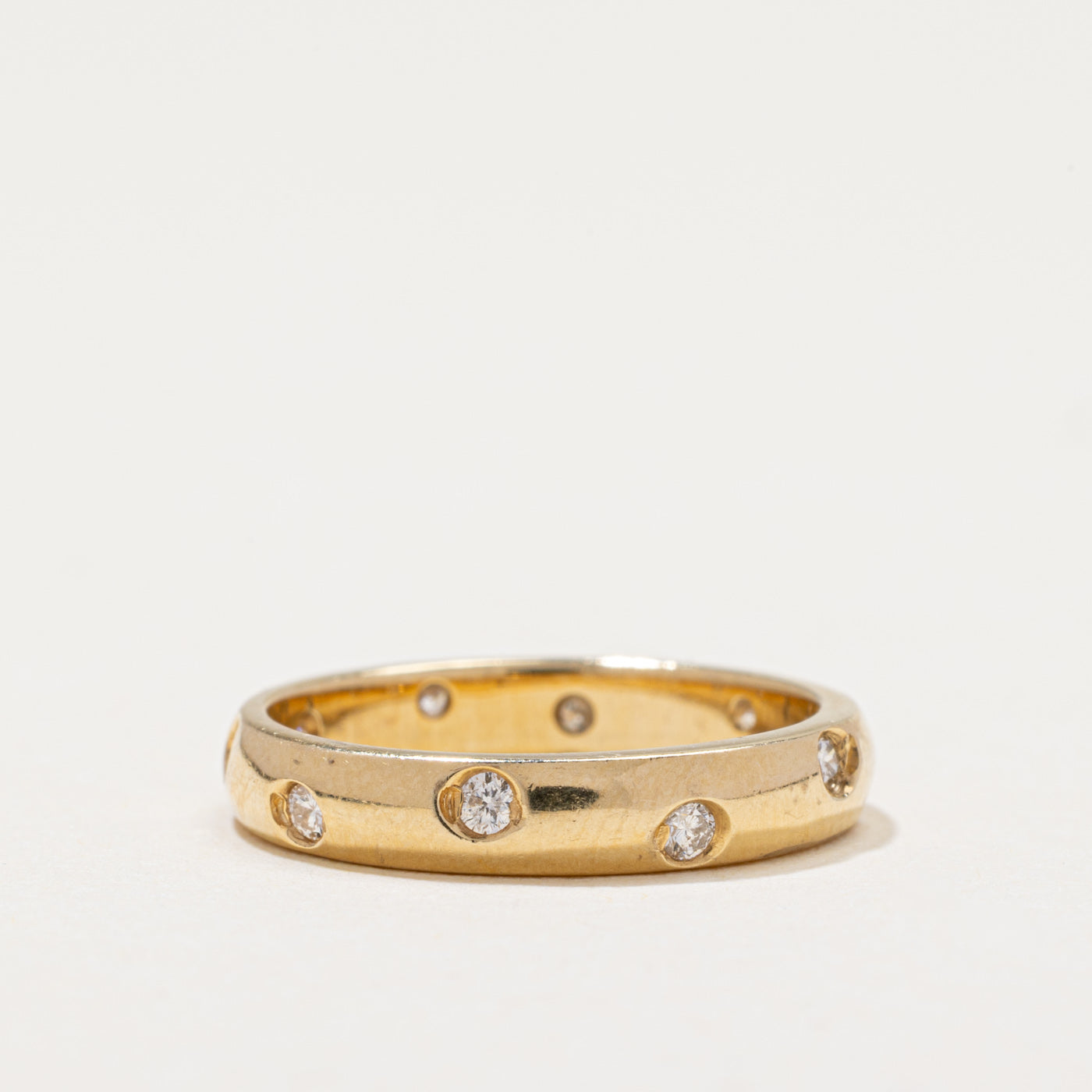 Bague sertie de diamants épars | 0,15 ct au total | Taille 4,5
