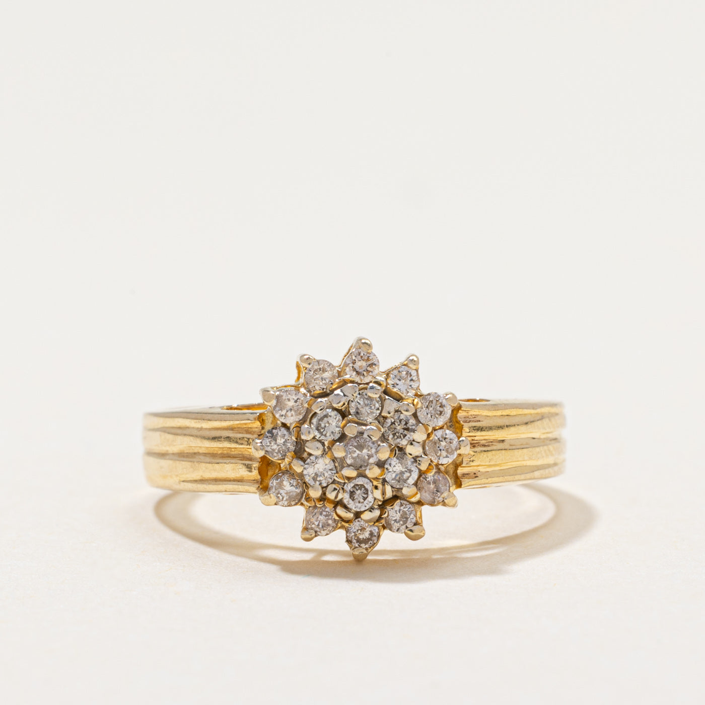 Diamond Cluster Petal Ring | 0.21ctw | SZ 5.5