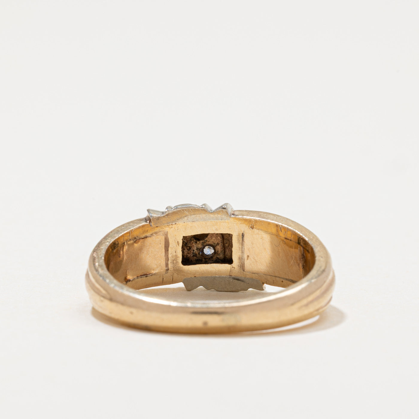 Diagonal Diamond Grooved Ring | 0.08ctw | SZ 8