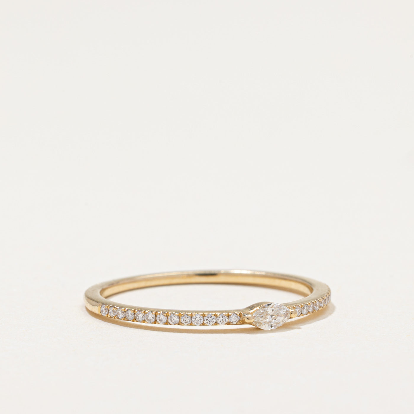Marquise Cut Diamond Accented Thin Band | 0.16ctw | SZ 8.25