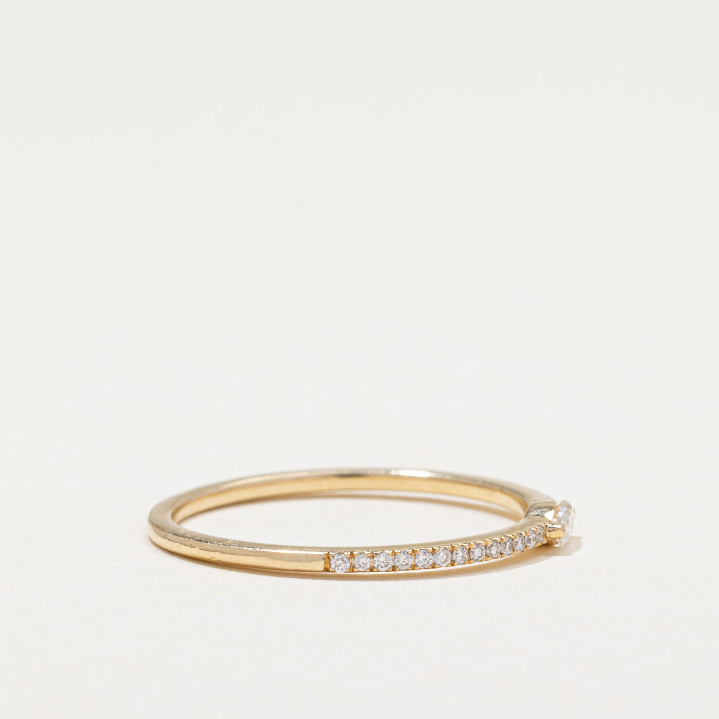 Marquise Cut Diamond Accented Thin Band | 0.16ctw | SZ 8.25