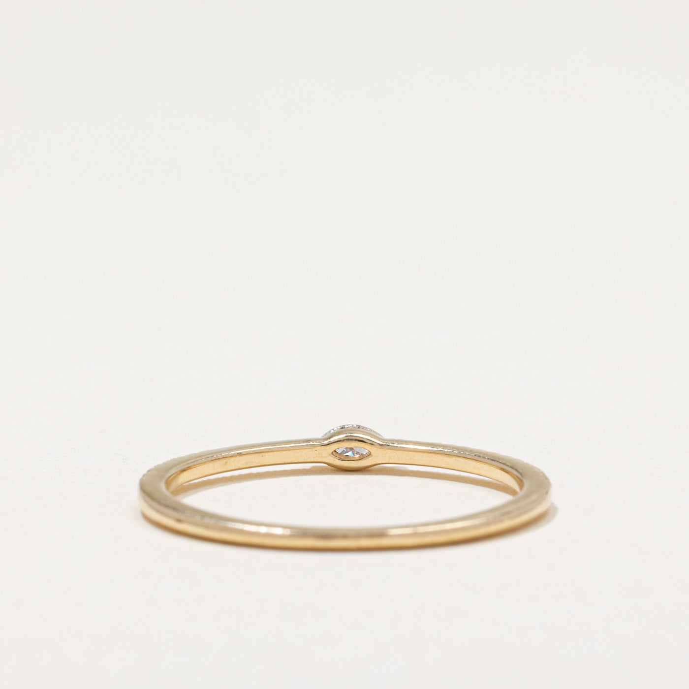Marquise Cut Diamond Accented Thin Band | 0.16ctw | SZ 8.25