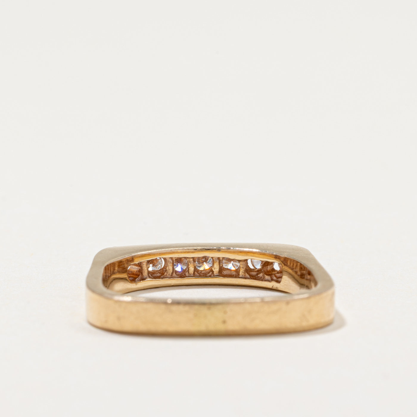 Channel Set Diamond Soft Square Ring | 0.18ctw | SZ 6