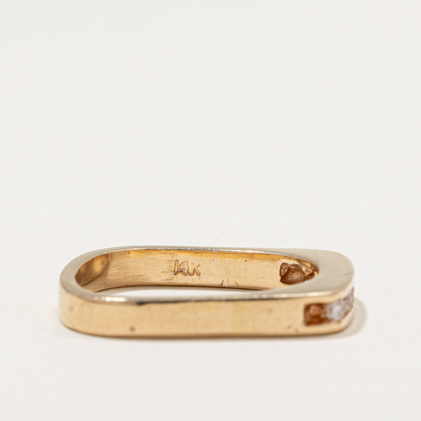 Channel Set Diamond Soft Square Ring | 0.18ctw | SZ 6