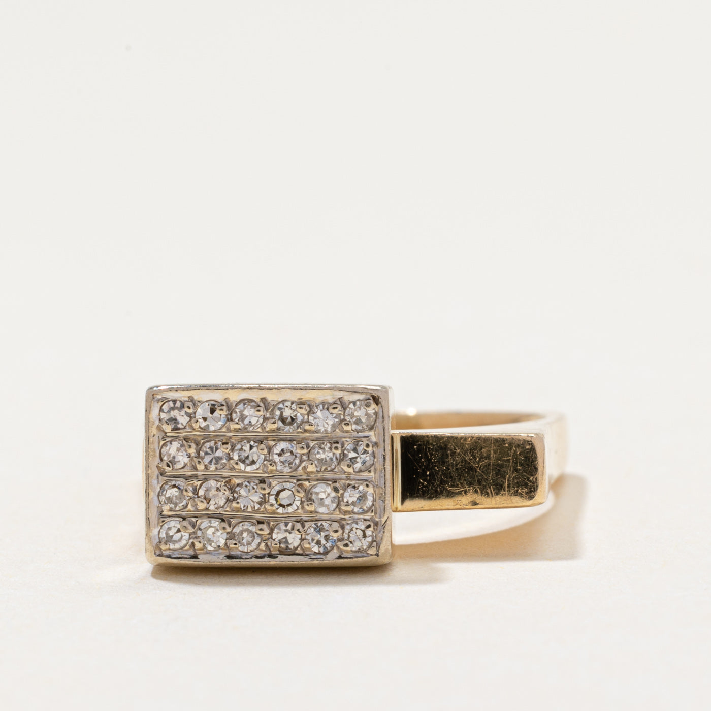Diamond Grid Chunky Ring | 0.24ctw | SZ 6.75