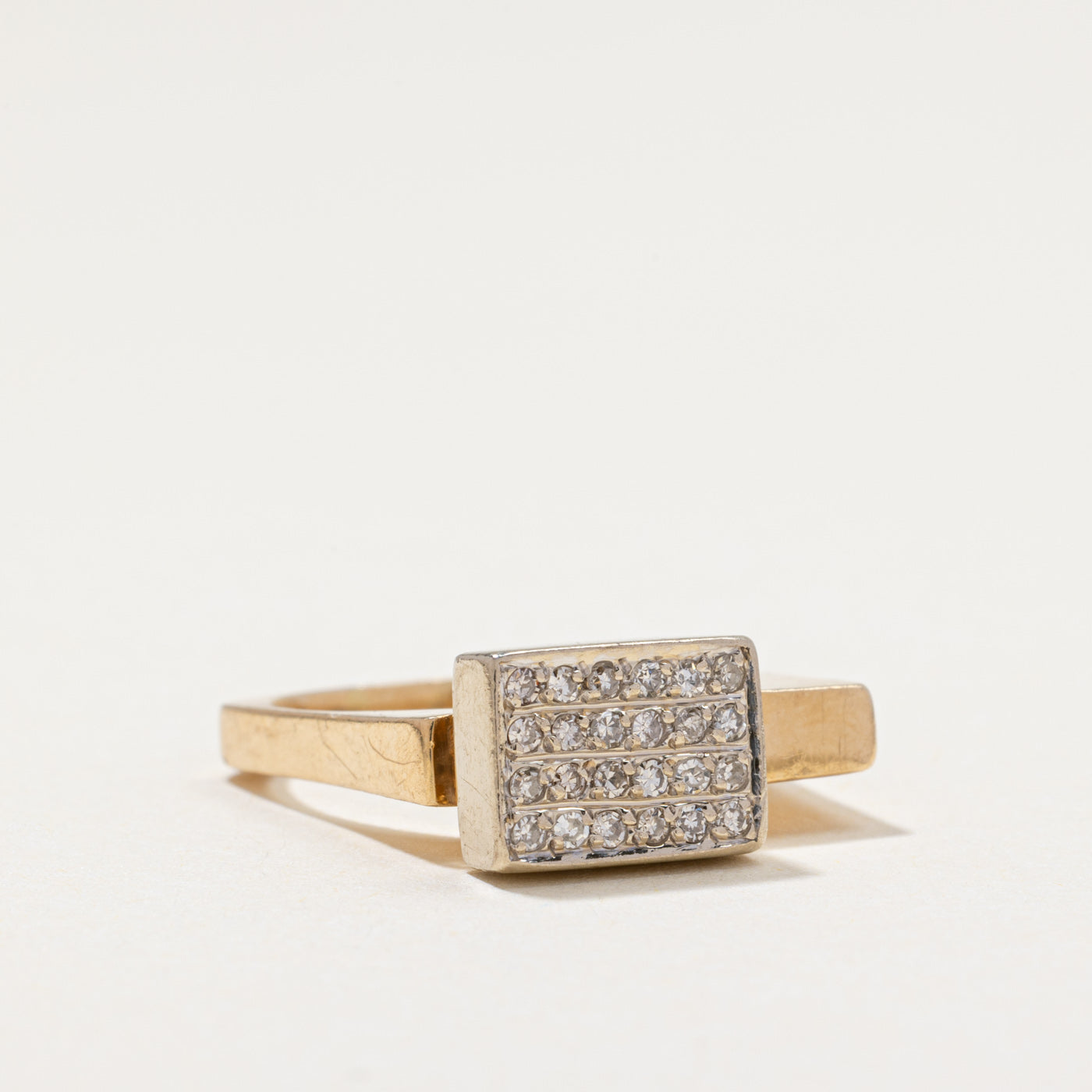 Diamond Grid Chunky Ring | 0.24ctw | SZ 6.75
